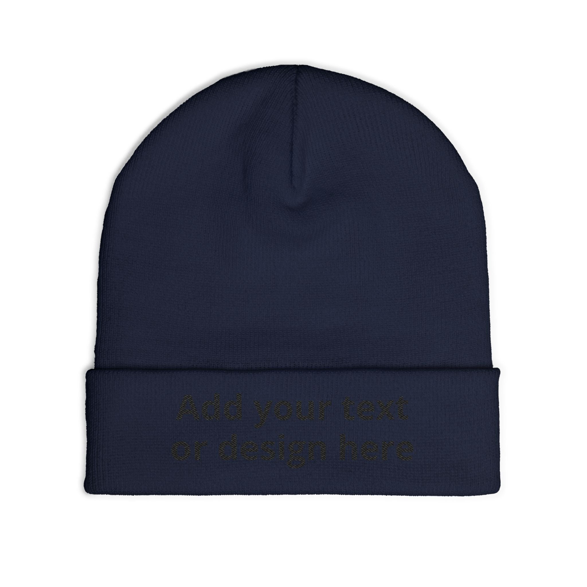 Custom Embroidered Knit Beanie — Personalized Cuff Hat