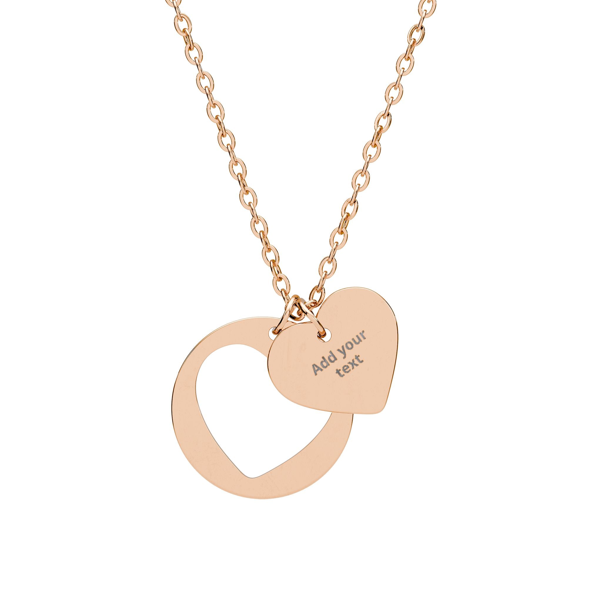 Engravable Heart Cutout Necklace — Personalized Petite Heart Pendant