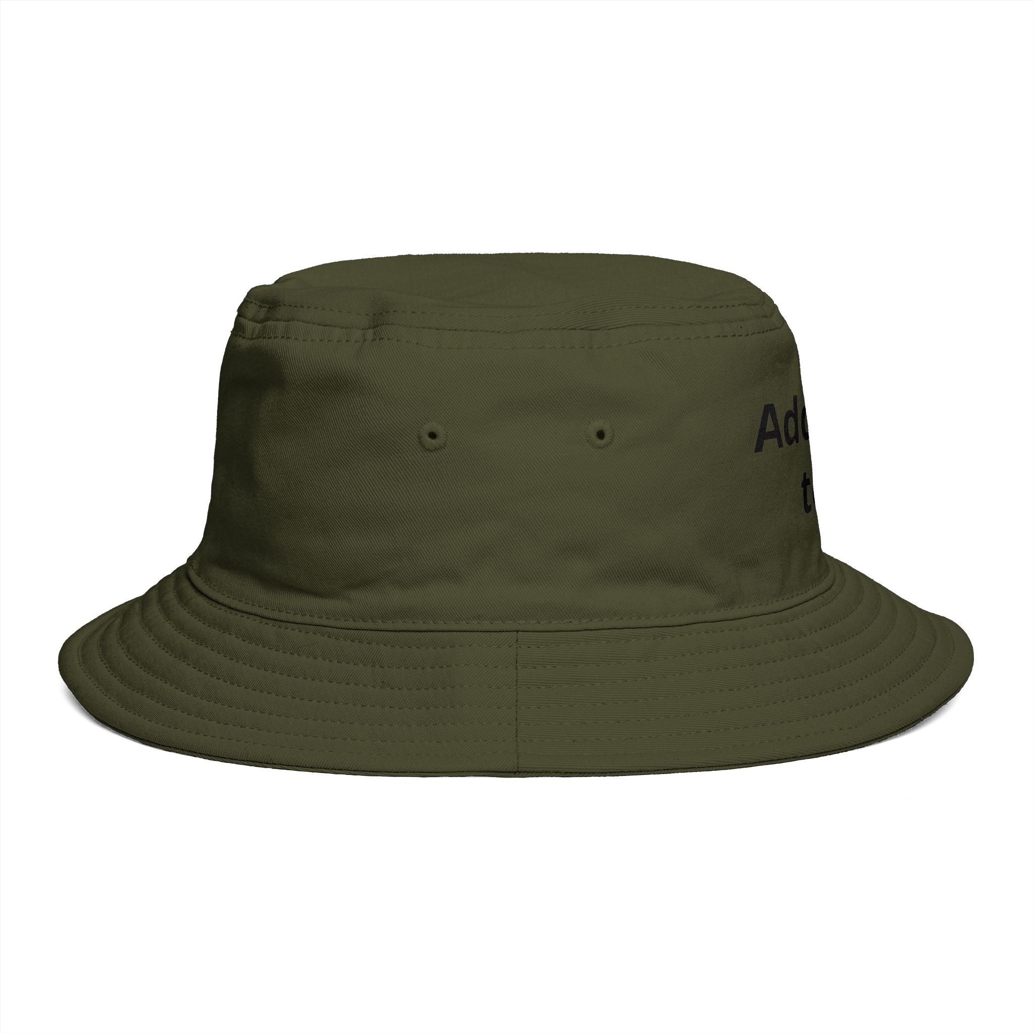 Custom Text Bucket Hat — Personalized Brown Sun Hat