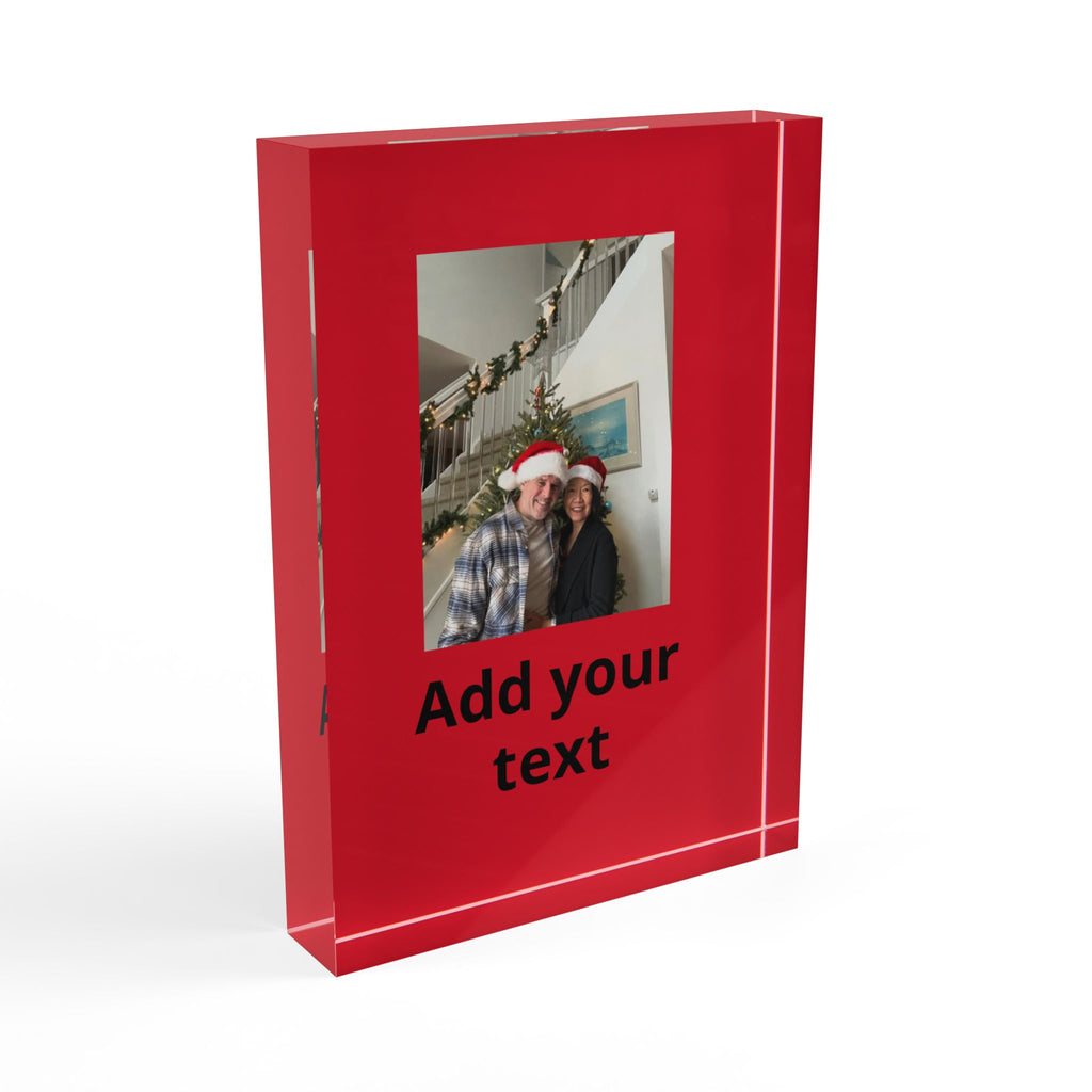 Personalized Photo Block - Custom Holiday Picture Block with 'Add your text' Option