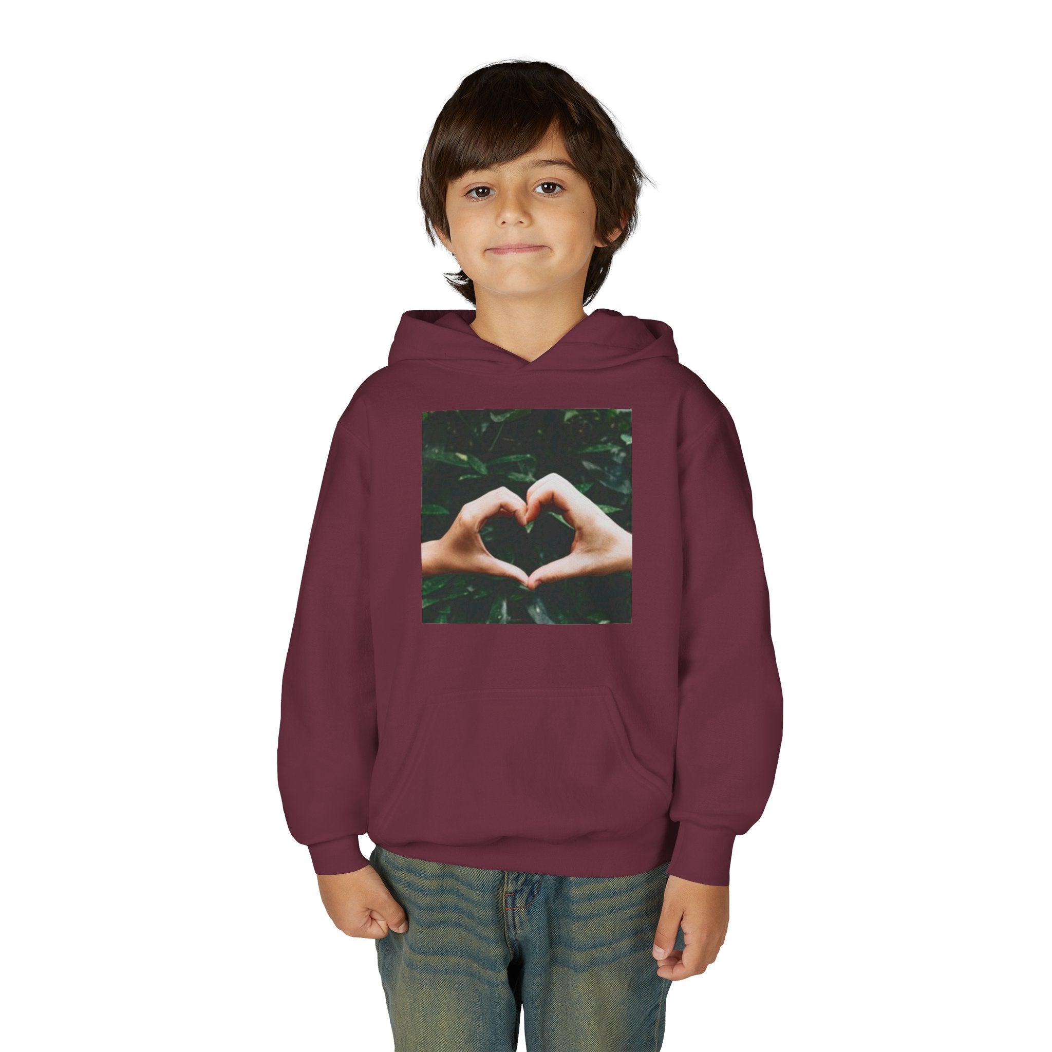 Youth Hoodie — Heart Hands Photo Graphic Hooded Sweatshirt