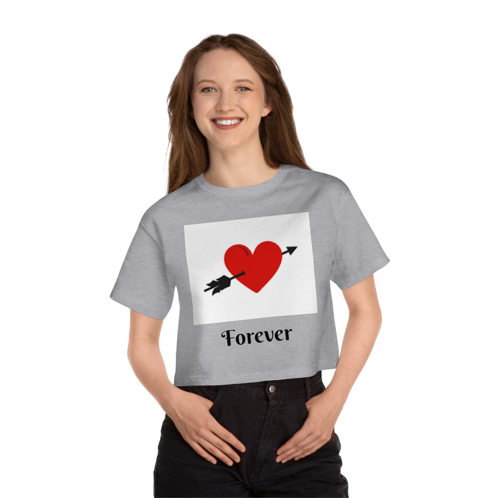 Valentine Heart Arrow "Forever" Cropped Tee
