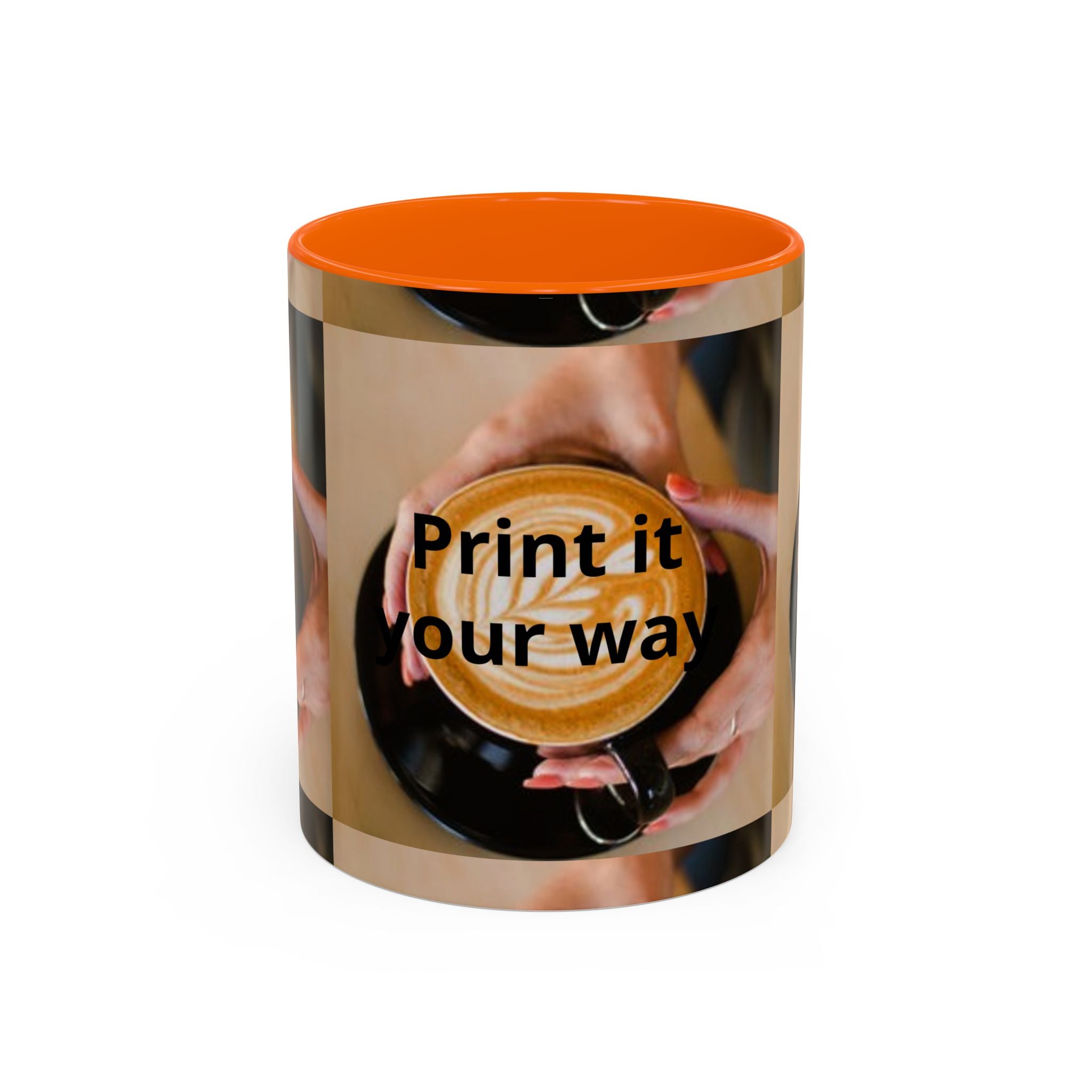 Latte Art Coffee Mug — Barista Hands Holding Latte (11/15 oz)