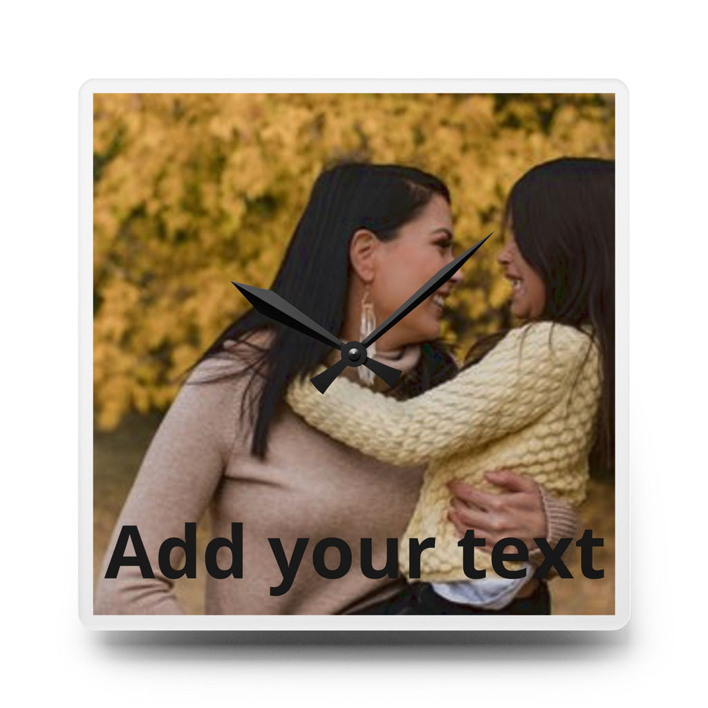 Personalized Photo Acrylic Wall Clock — Custom Family Picture Clock