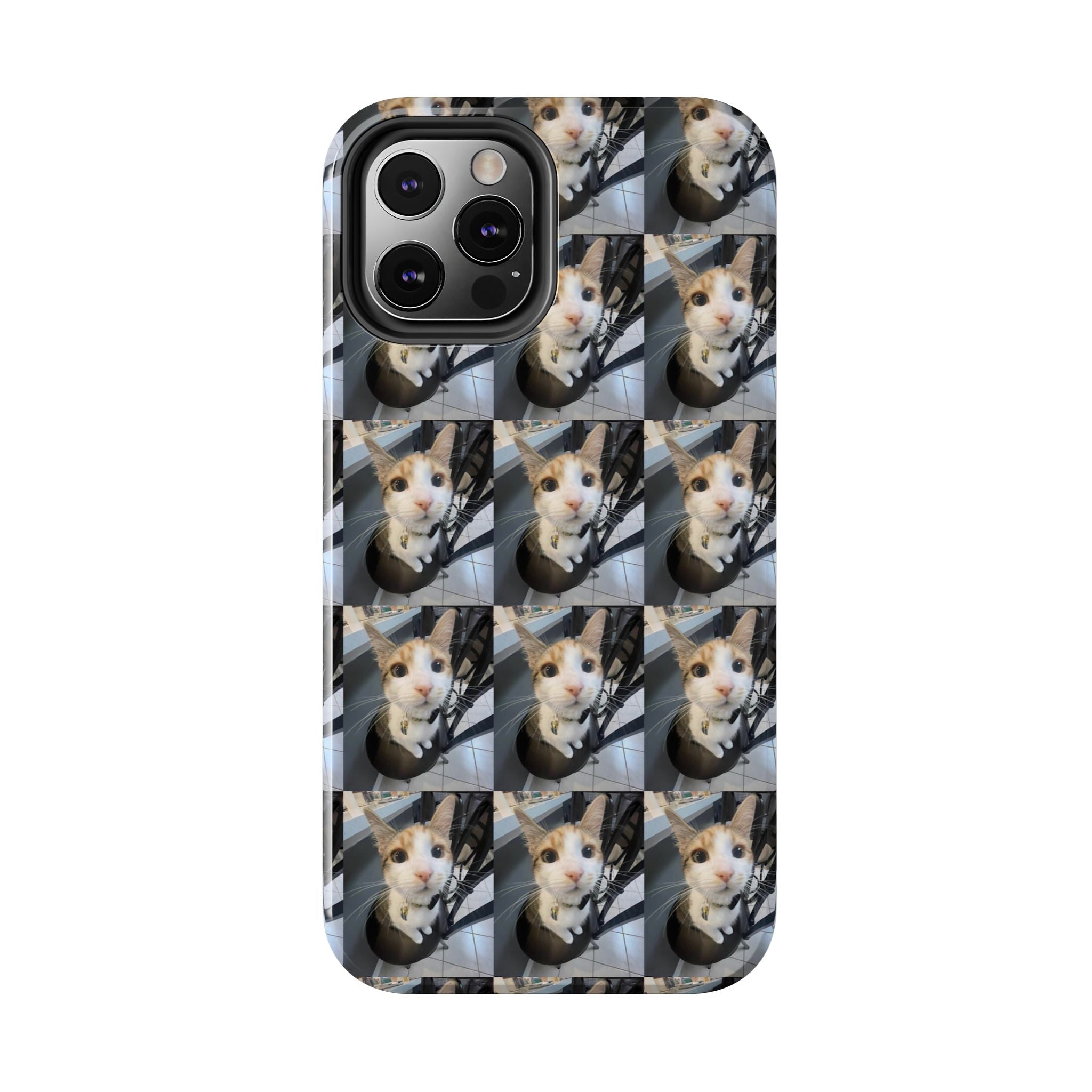 Custom Photo Cat Tough Phone Case — Personalized Grid Collage Protection