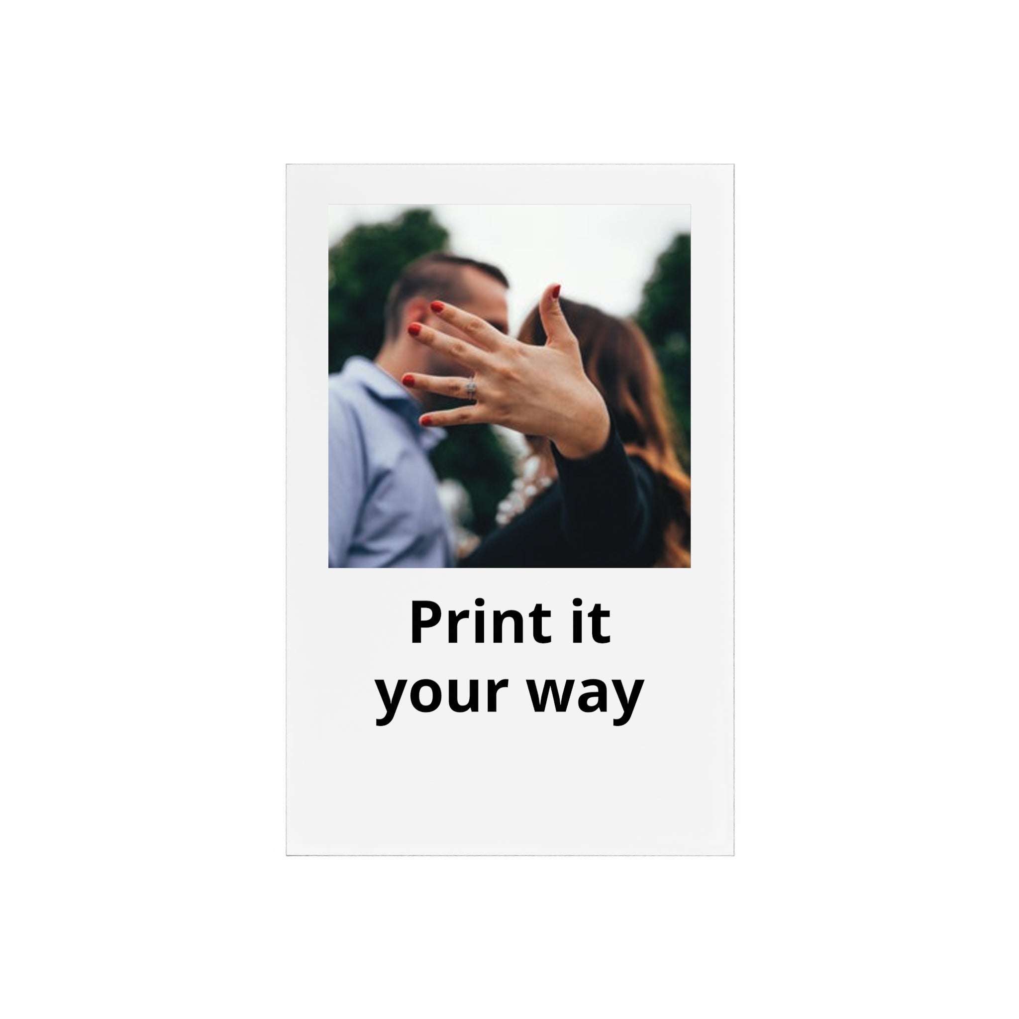 Custom Acrylic Photo Sign with Wooden Stand — Personalized Photo Display