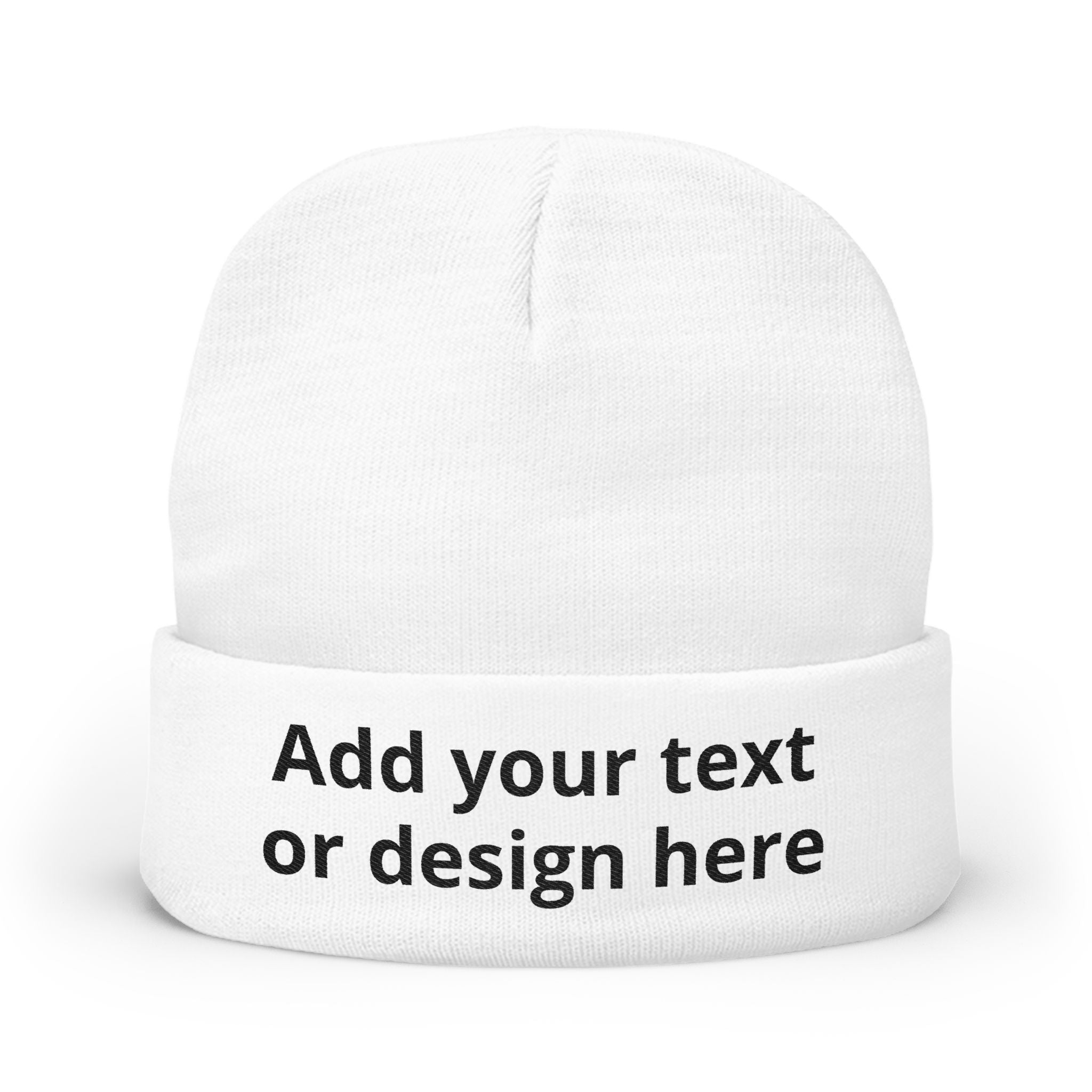 Custom Embroidered Knit Beanie — Personalized Cuff Hat