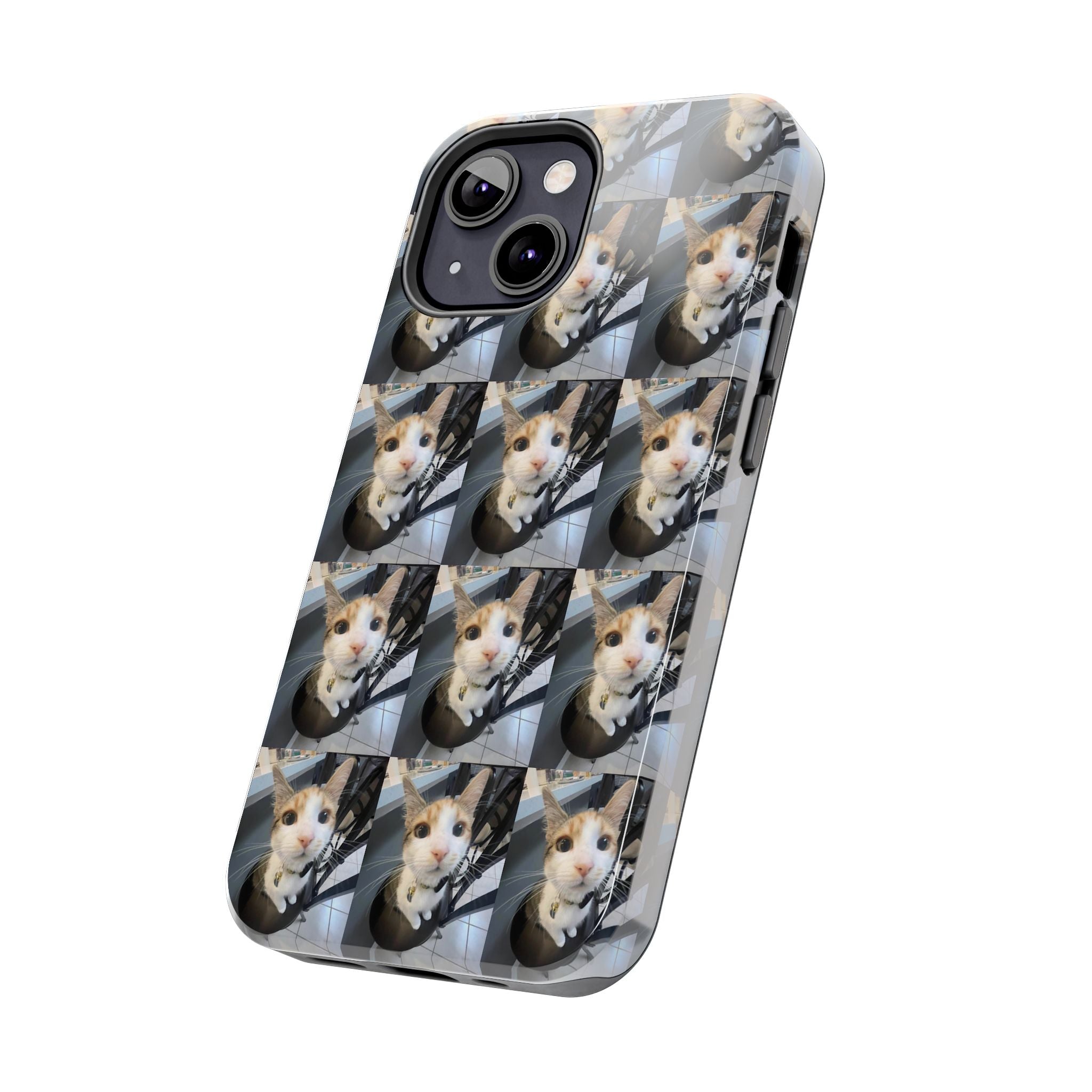 Custom Photo Cat Tough Phone Case — Personalized Grid Collage Protection
