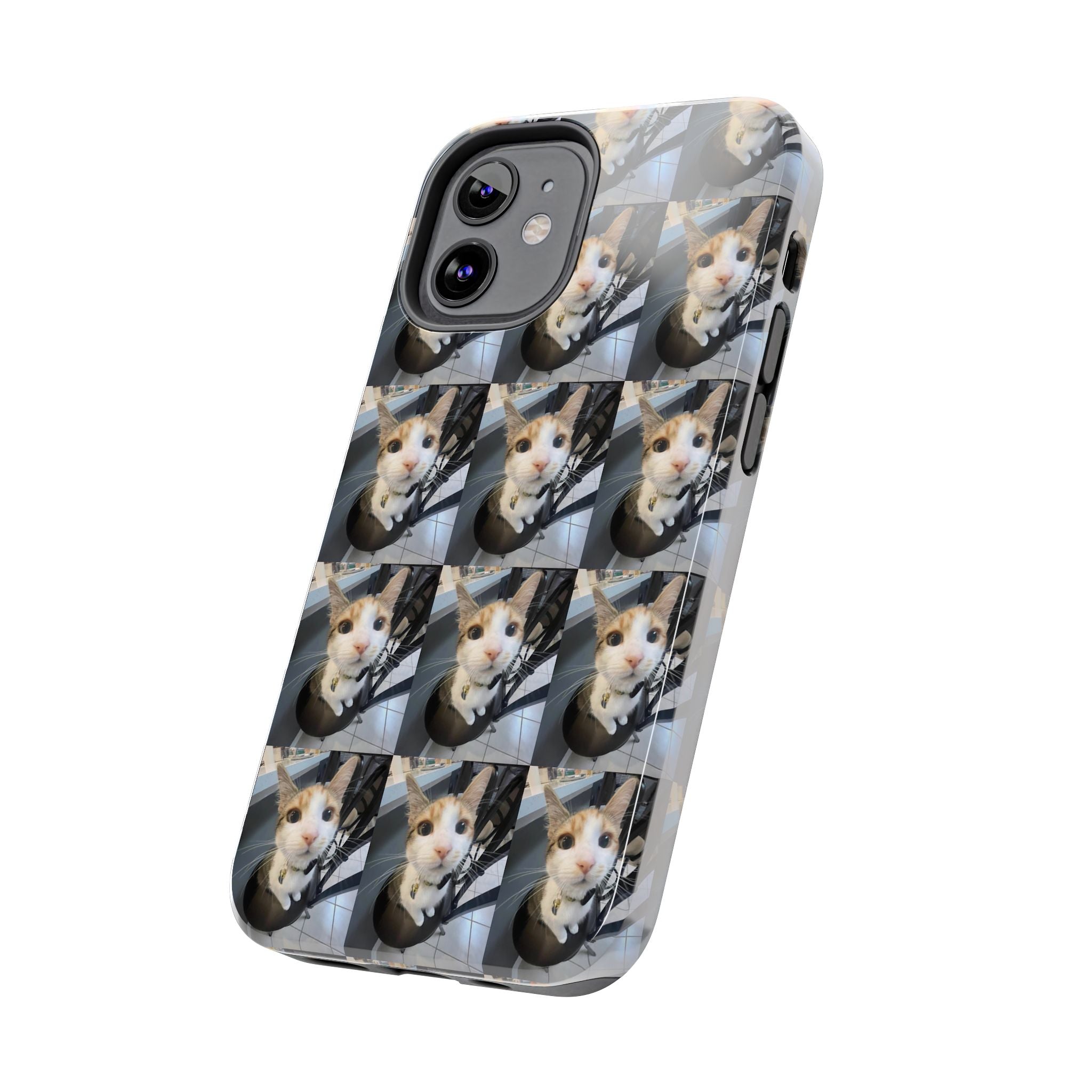 Custom Photo Cat Tough Phone Case — Personalized Grid Collage Protection