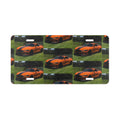 Orange Supercar Photo Vanity Plate — Luxury Sports Car License Decor