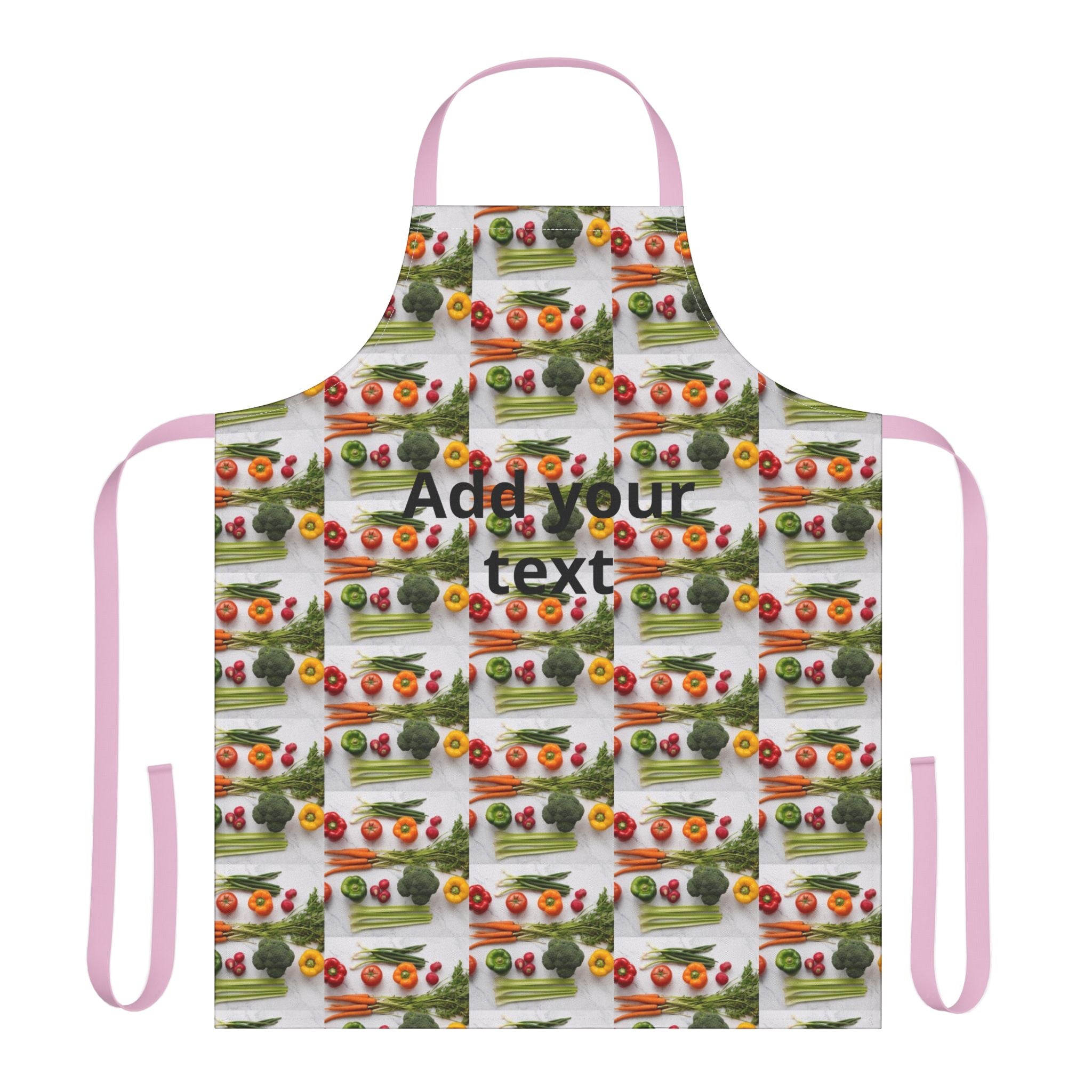 Kitchen Apron with Fresh Veggie Pattern — Colorful Produce Print Apron