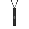 Engraved Vertical Bar Necklace — Personalized Sterling Pendant — Birthday Gift for Him & Her