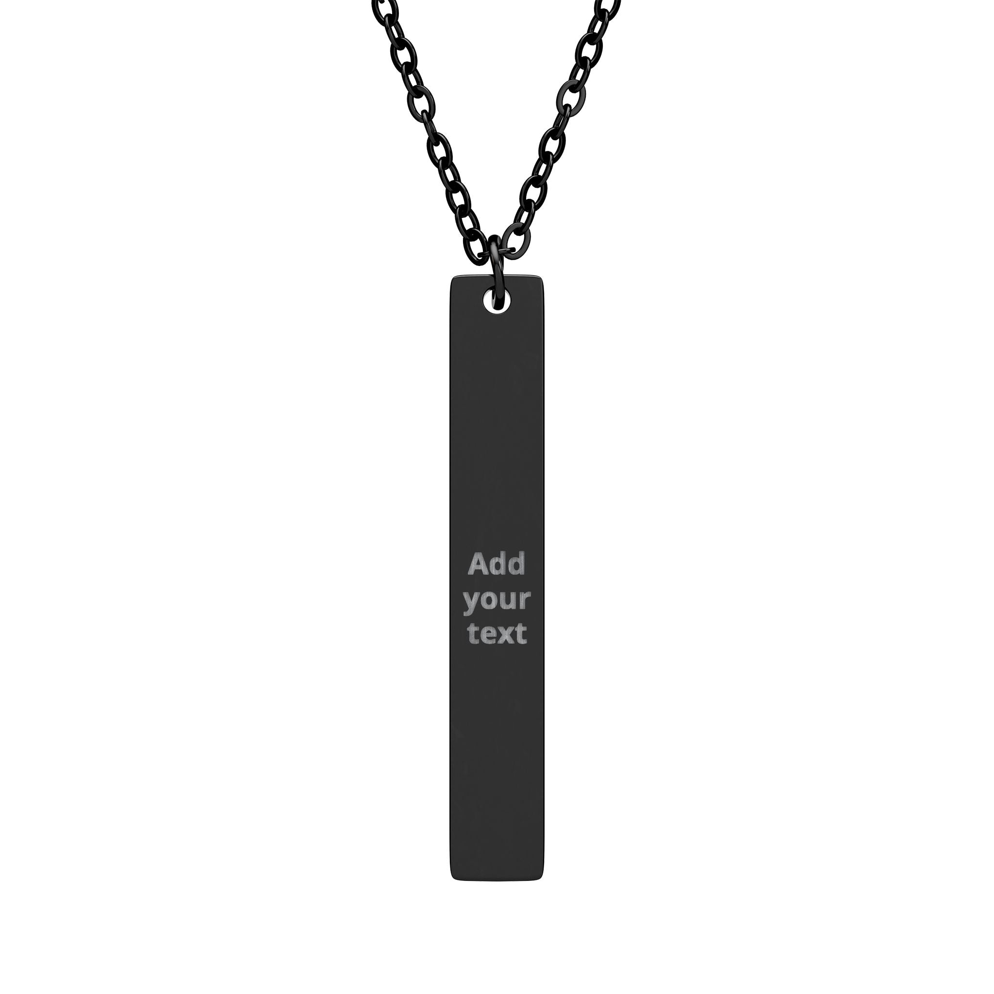 Engraved Vertical Bar Necklace — Personalized Sterling Pendant Gift