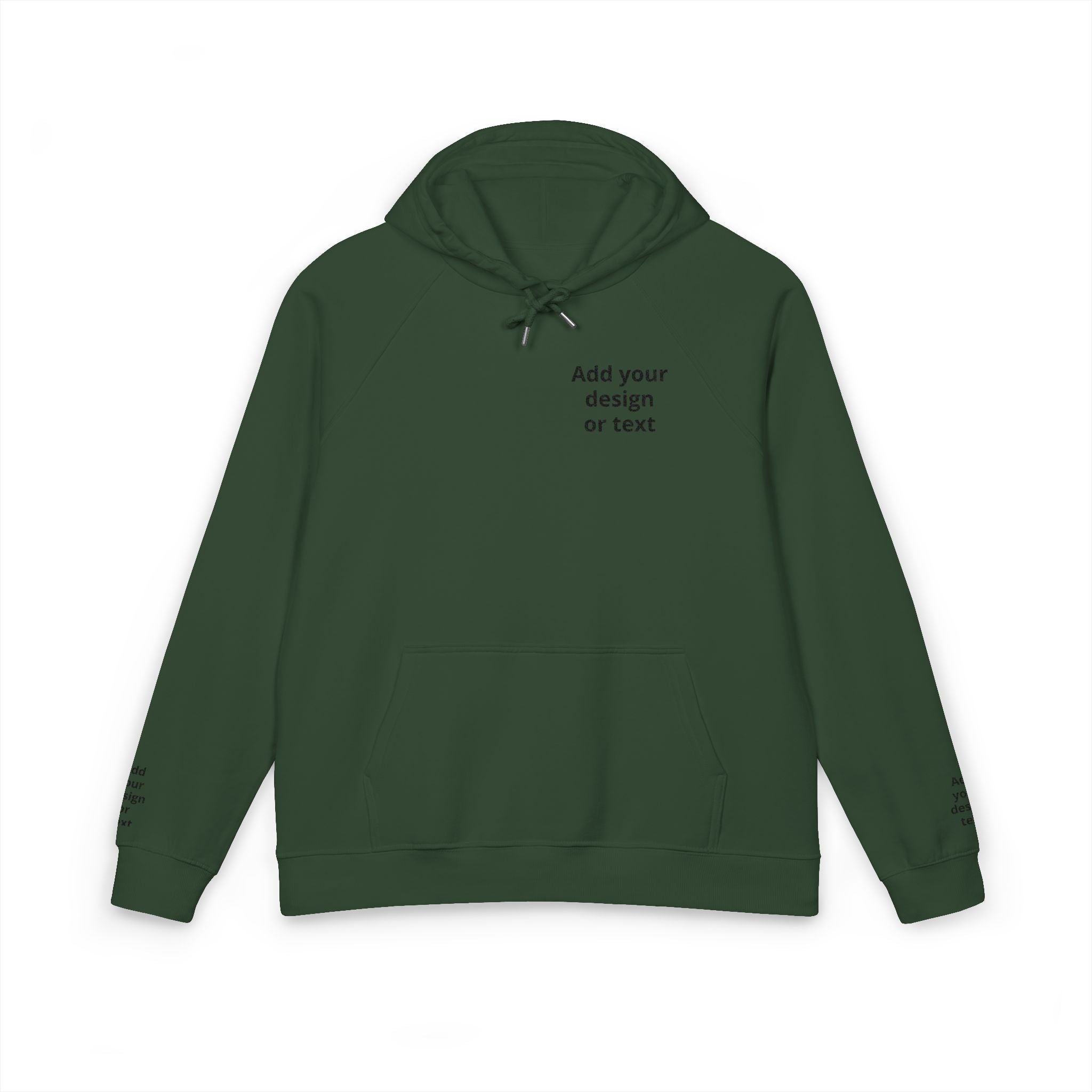 Eco Raglan Hoodie — Custom Embroidered Chest & Sleeve Design