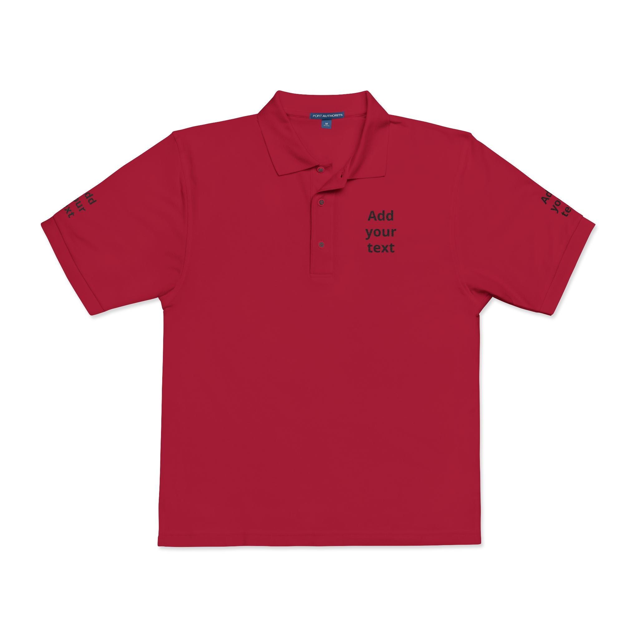 Embroidered Custom Polo Shirt — Add Your Text Personalized Work & Team Polo