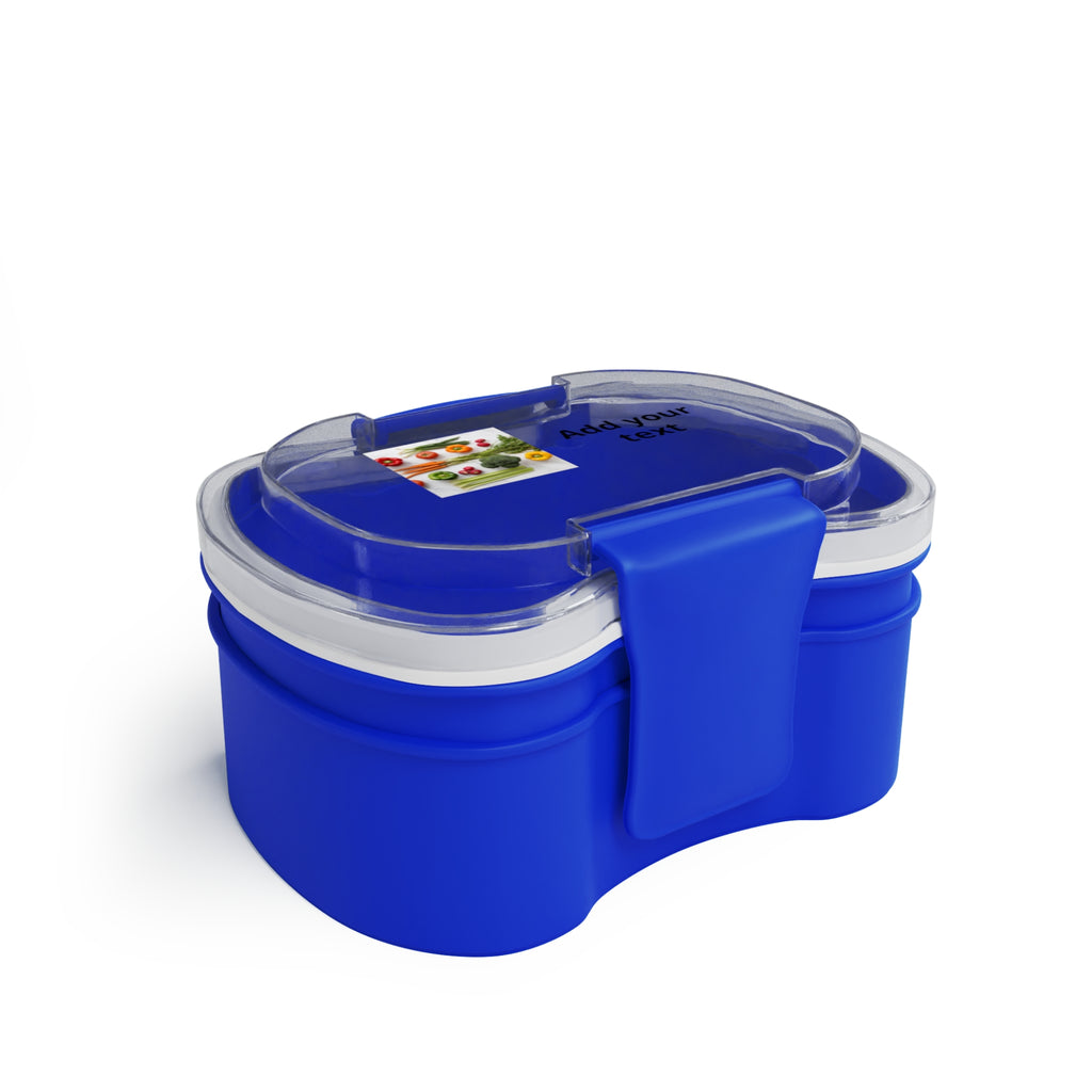 Personalized Two-Tier Bento Box Lunchbox — Stackable Meal Prep Container with Spoon