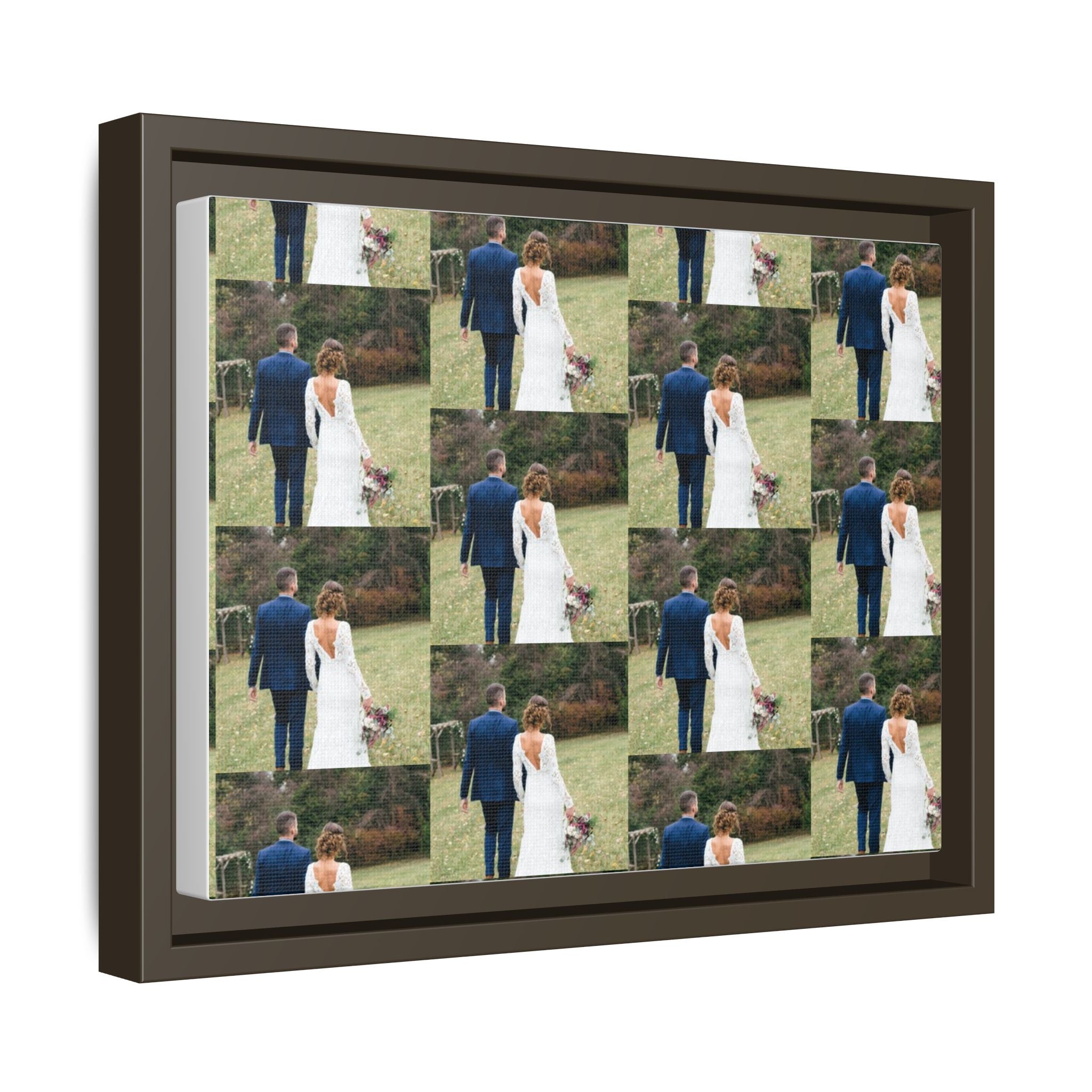 Framed Matte Canvas Photo Collage — Custom Wedding Portrait Print