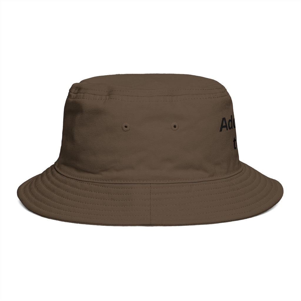 Custom Text Bucket Hat — Personalized Brown Sun Hat
