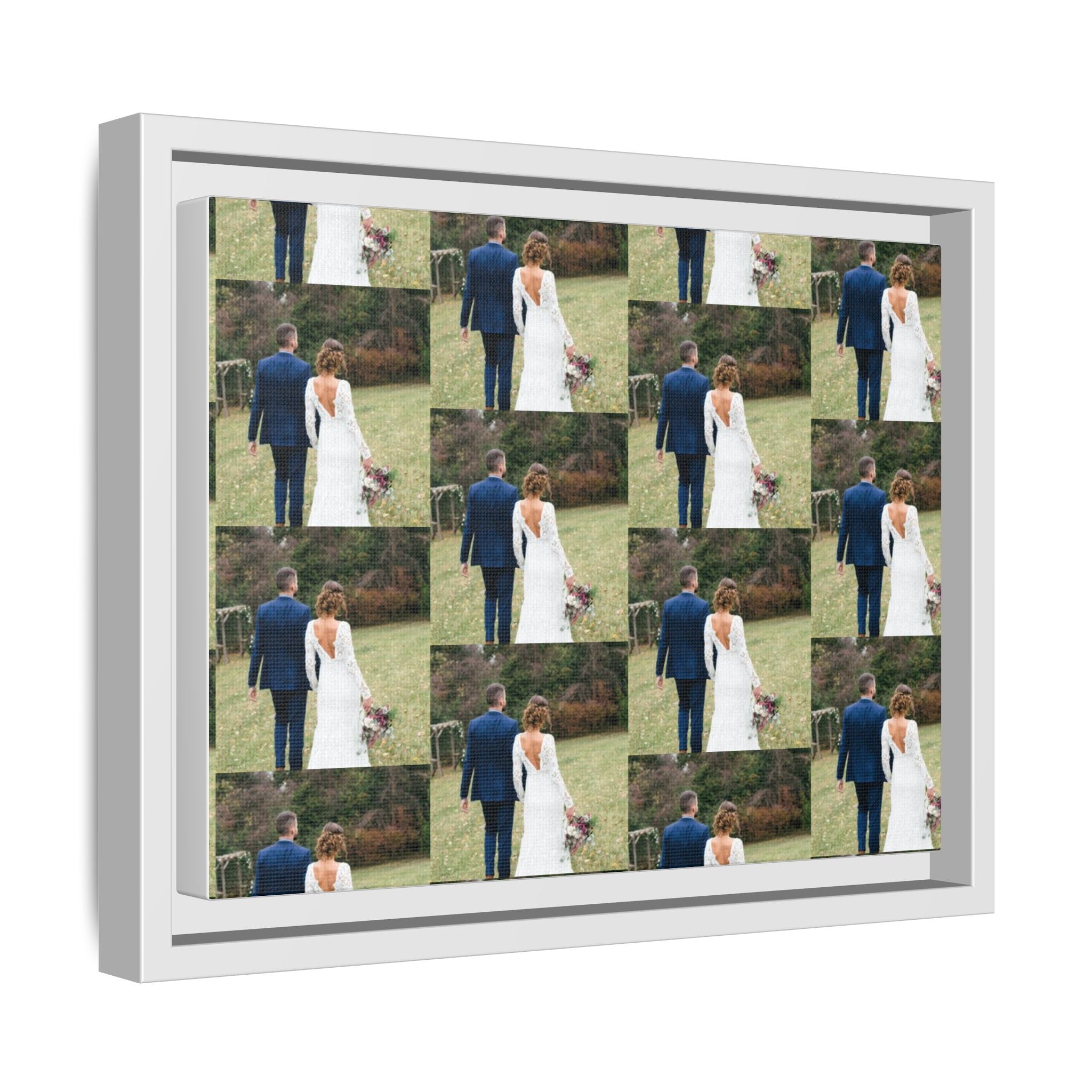 Framed Matte Canvas Photo Collage — Custom Wedding Portrait Print