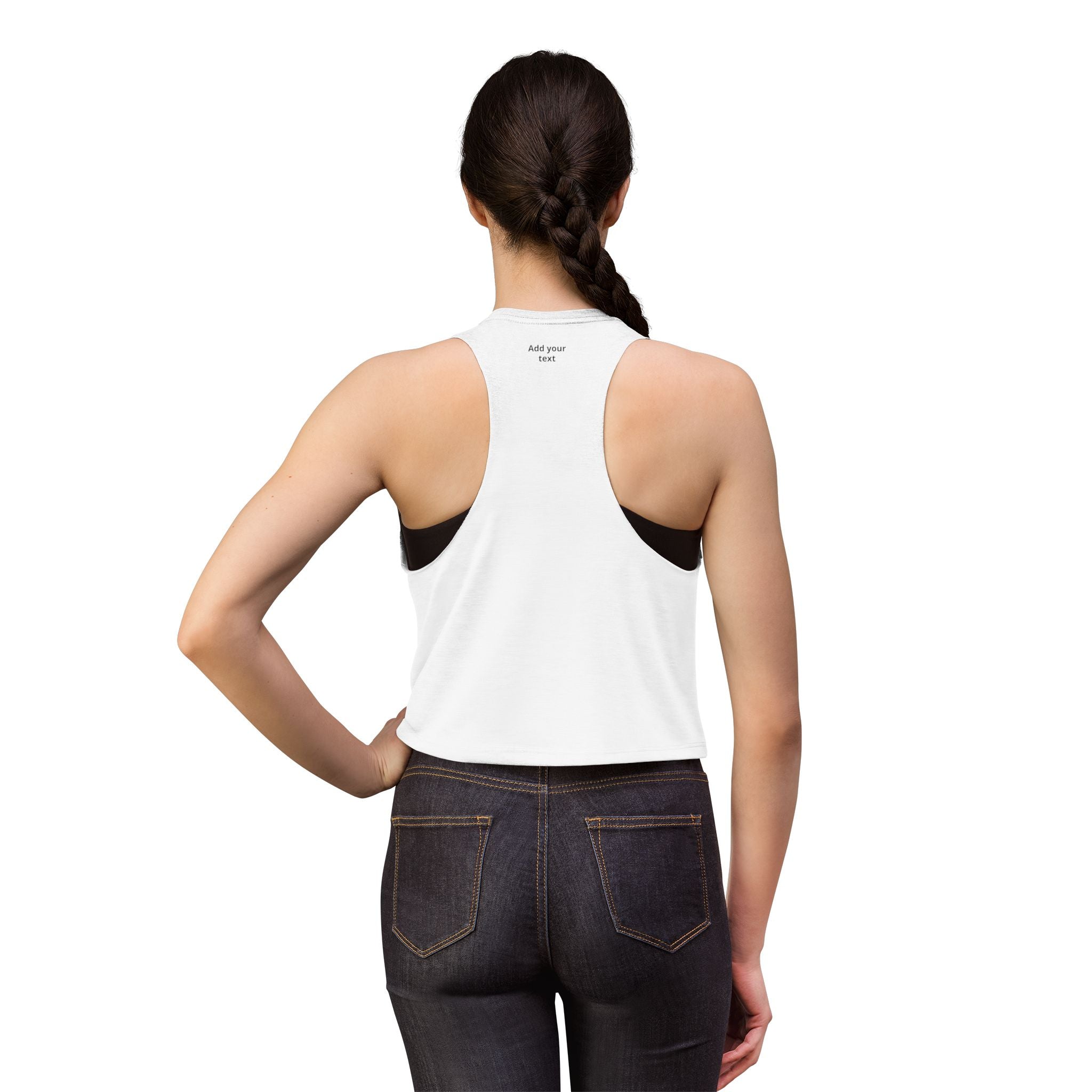 Custom Heart Arrow Crop Top — Add Your Text Personalizable Women's Tank — Valentine's Day & Fundraiser Event Gift for Her