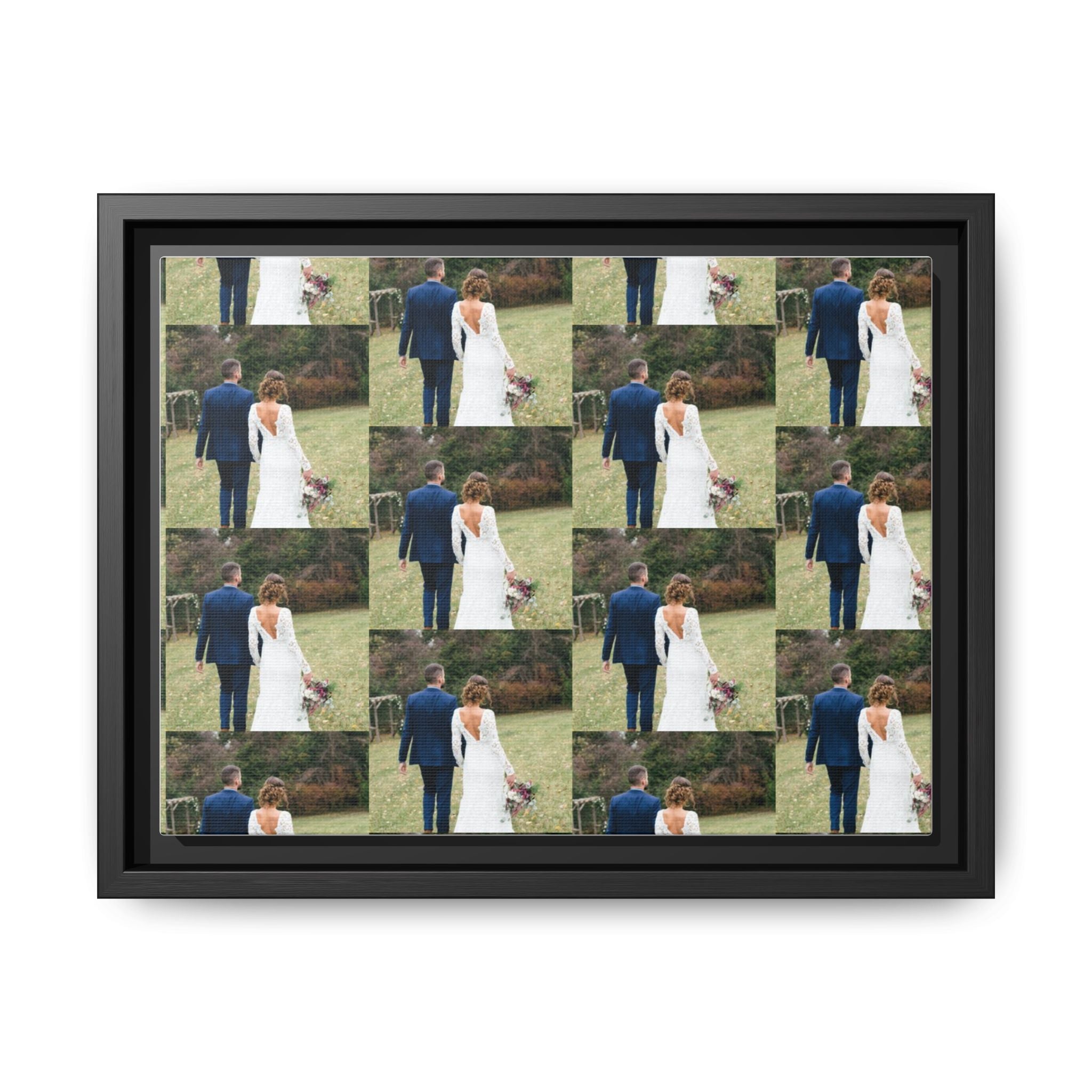 Framed Matte Canvas Photo Collage — Custom Wedding Portrait Print