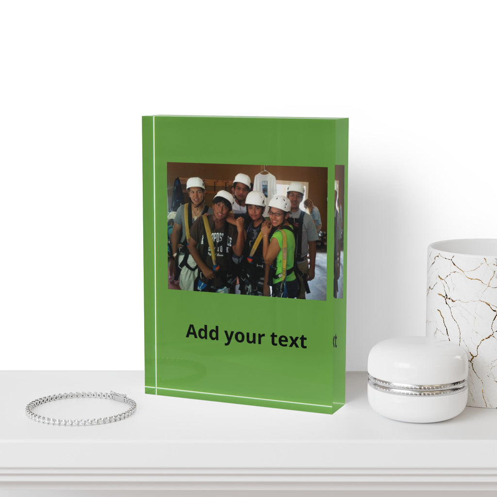 Personalized Photo Block - Custom Acrylic Picture Display (Add Your Text)