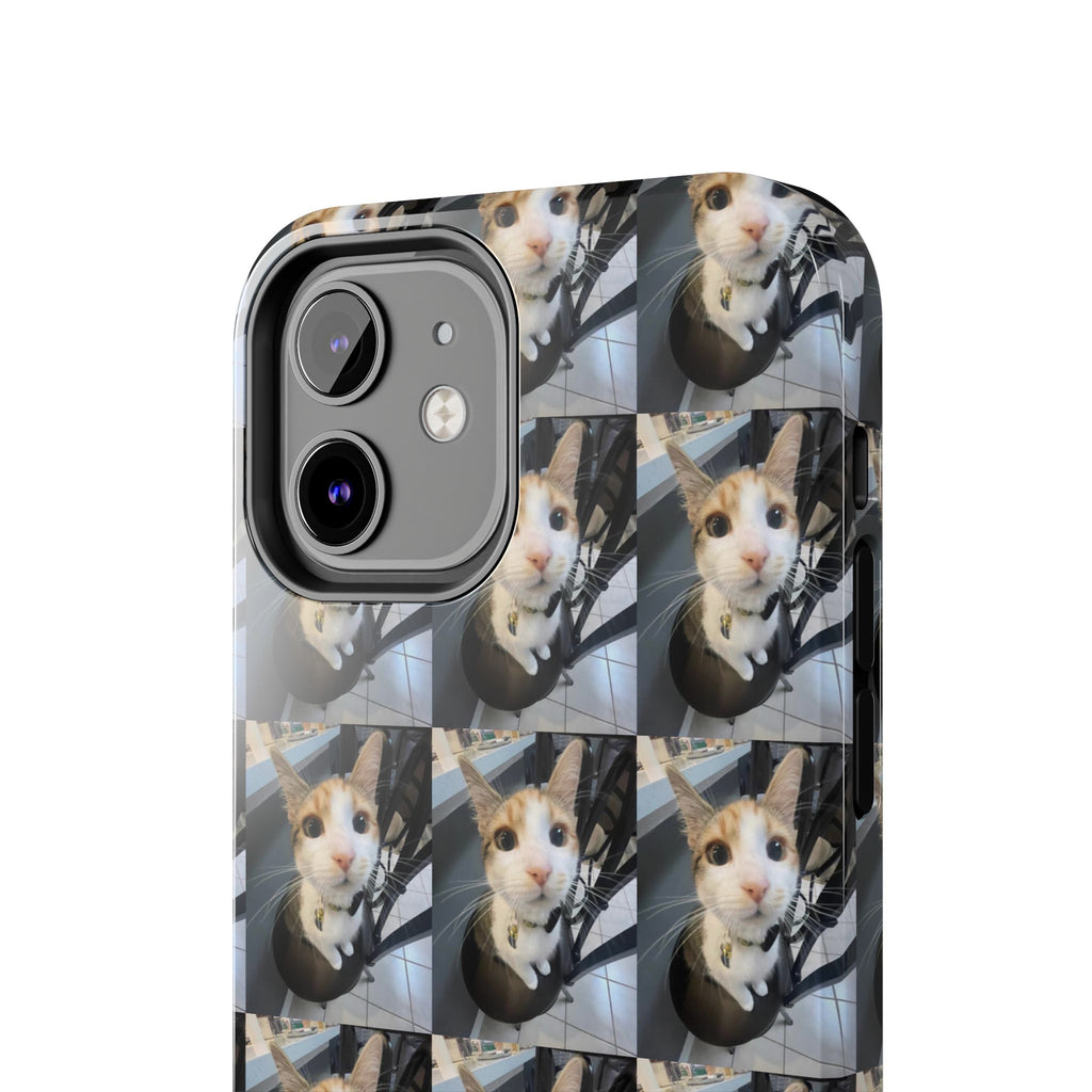 Custom Photo Cat Tough Phone Case — Personalized Grid Collage Protection