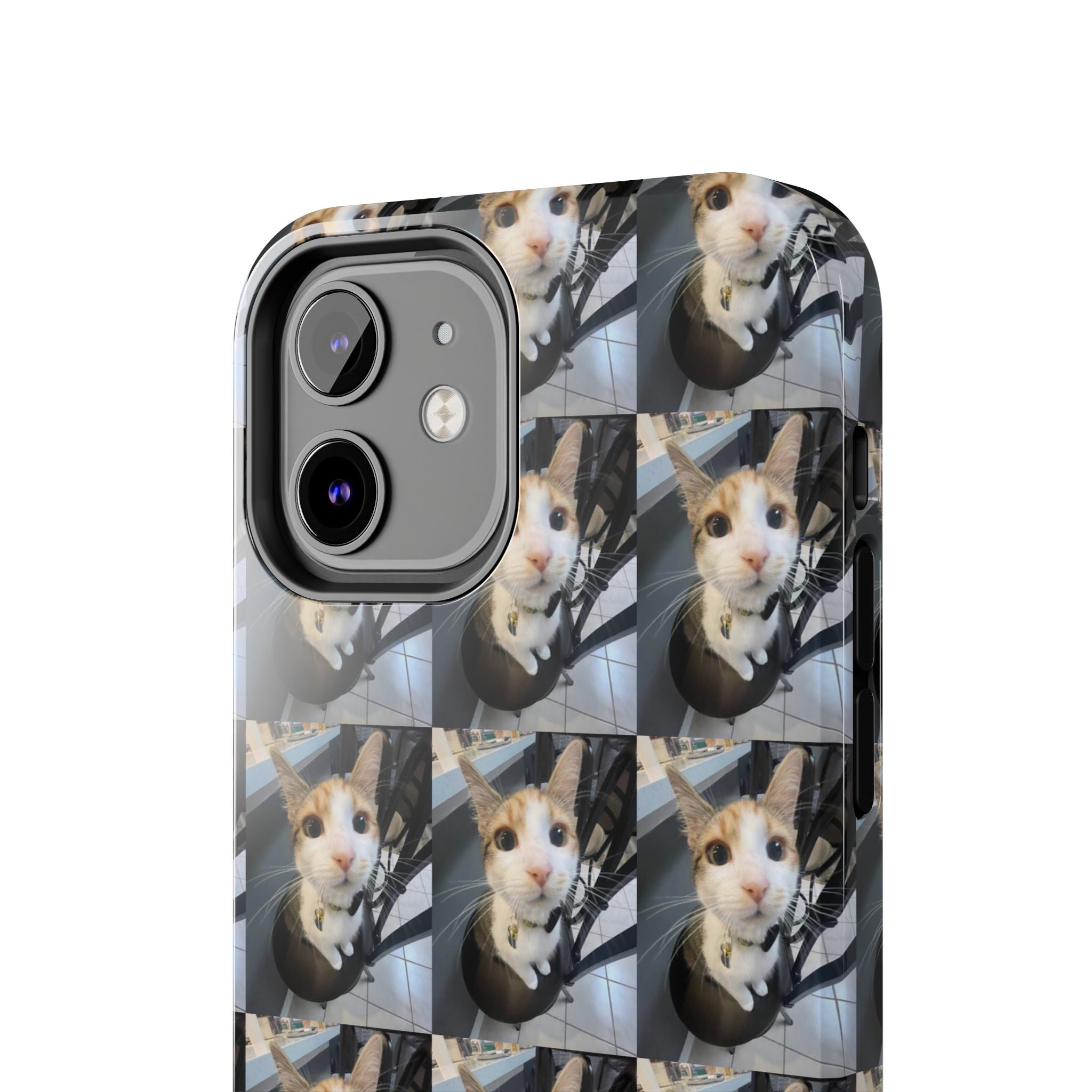 Custom Photo Cat Tough Phone Case — Personalized Grid Collage Protection