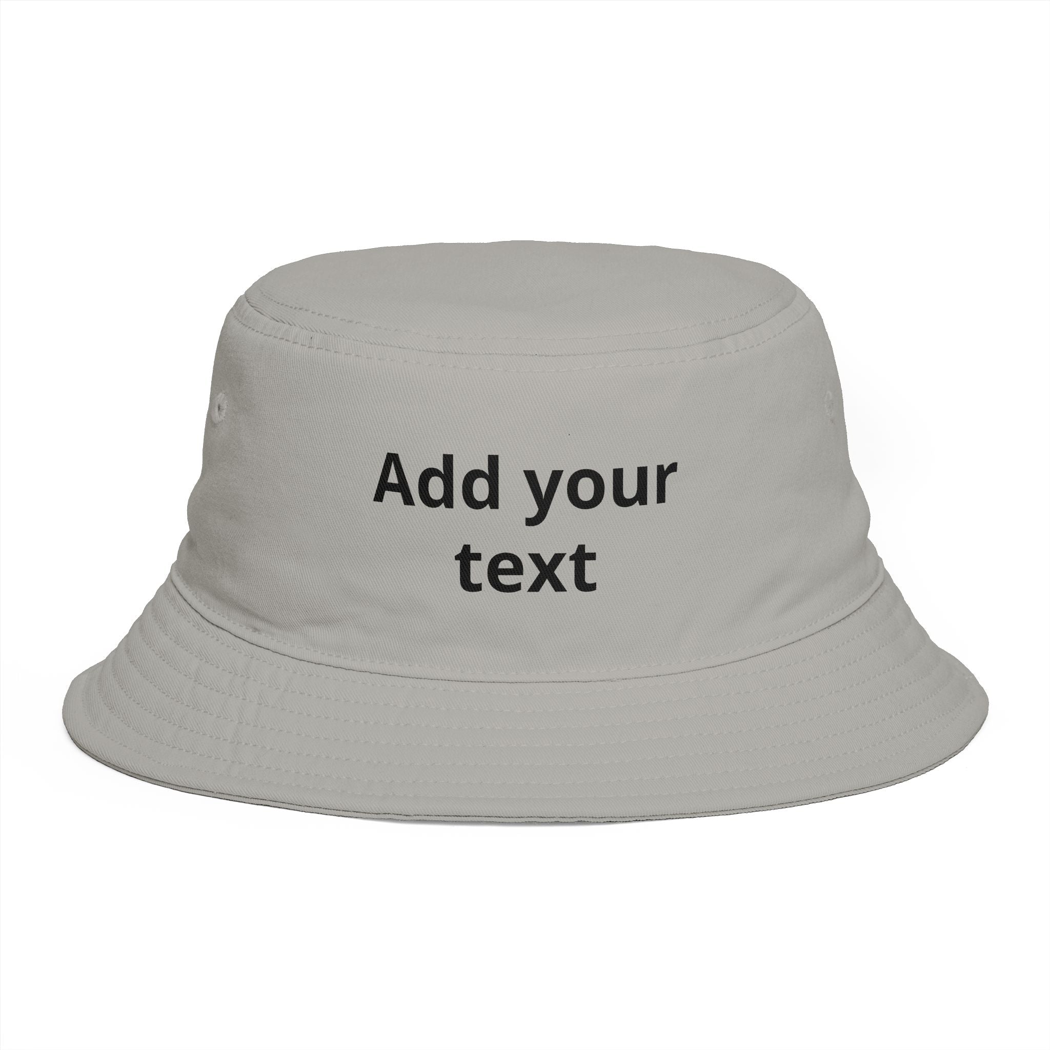 Custom Text Bucket Hat — Personalized Brown Sun Hat