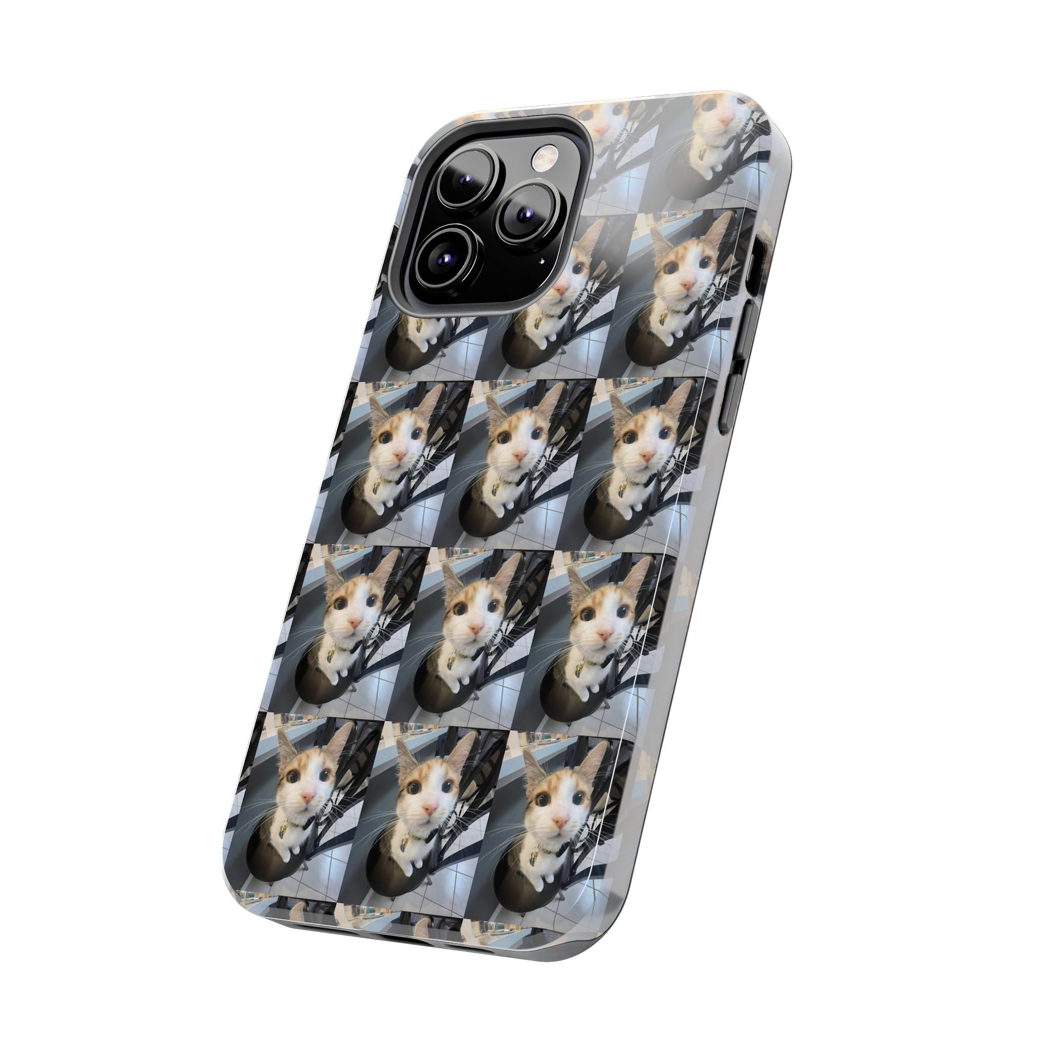 Custom Photo Cat Tough Phone Case — Personalized Grid Collage Protection