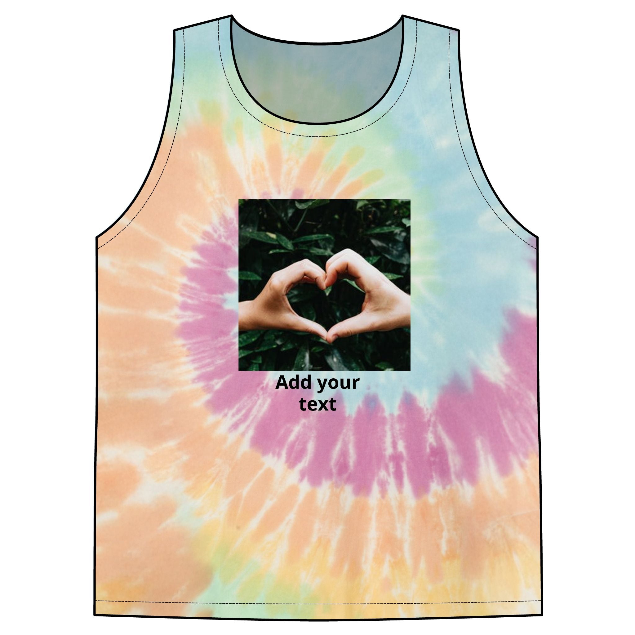 Custom Tie-Dye Tank Top — Personalized Photo & Text Summer Top
