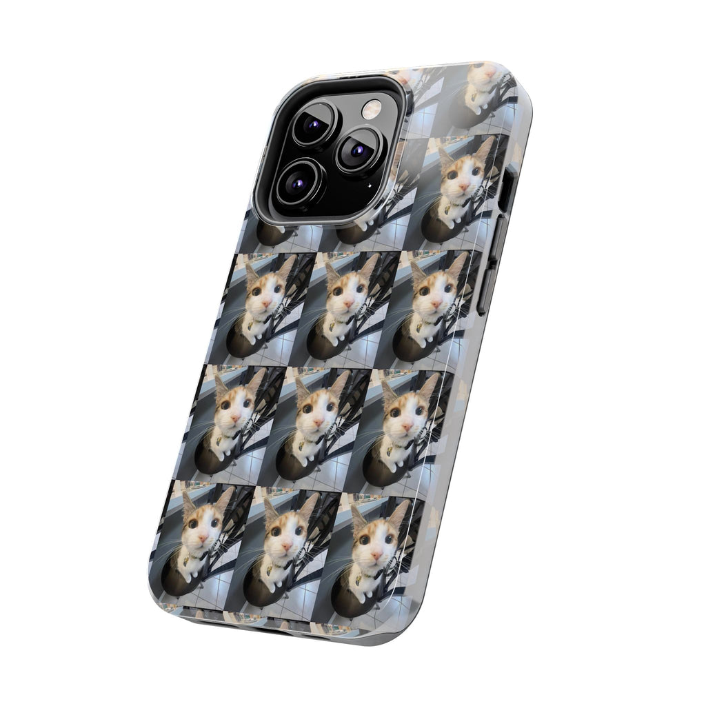 Custom Photo Cat Tough Phone Case — Personalized Grid Collage Protection