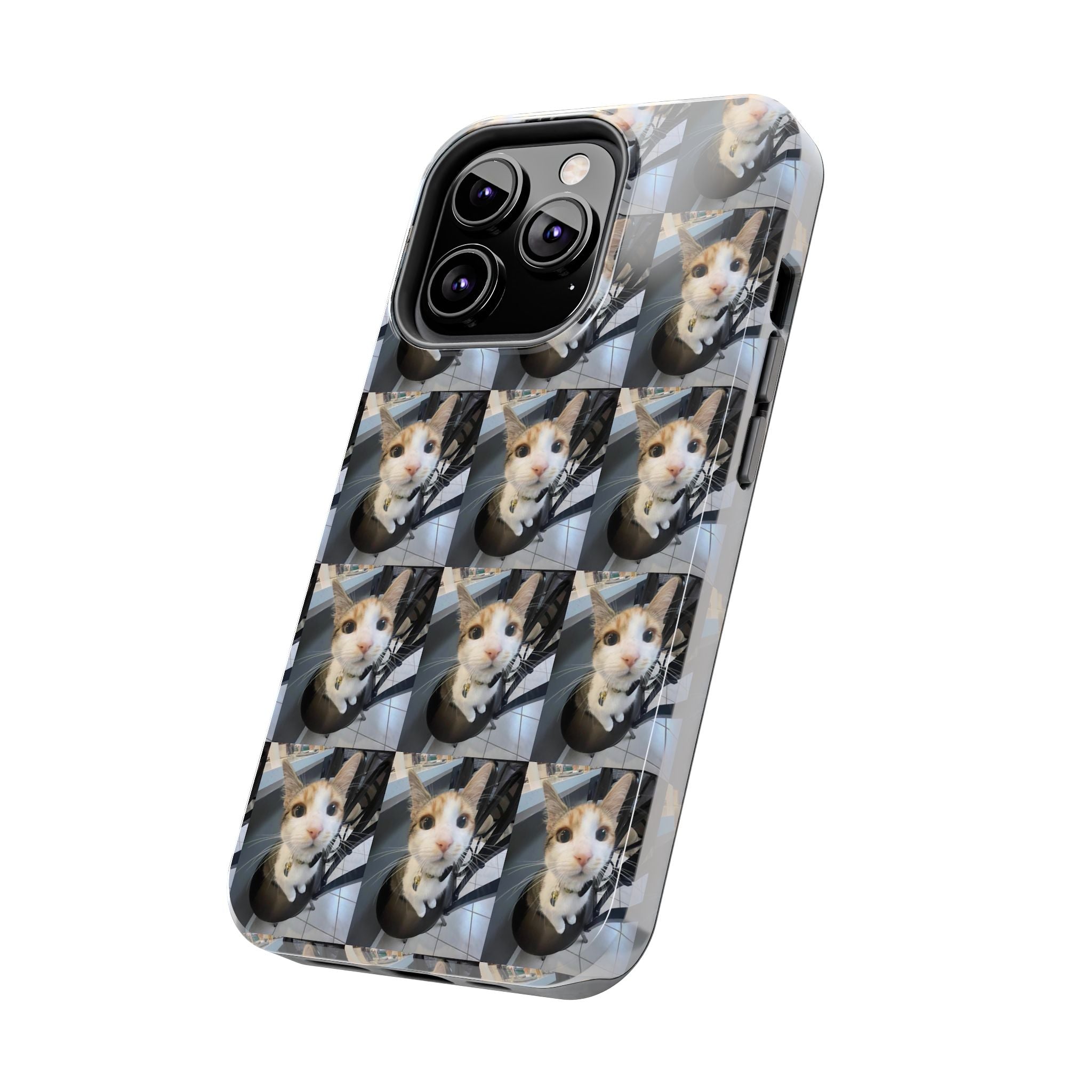Custom Photo Cat Tough Phone Case — Personalized Grid Collage Protection