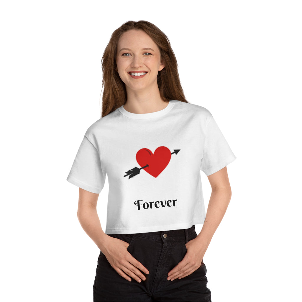 Valentine Heart Arrow "Forever" Cropped Tee