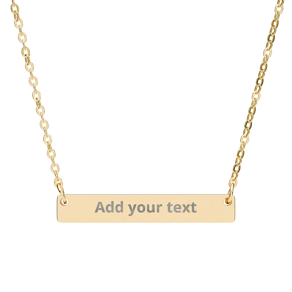 Engravable Horizontal Bar Necklace — Personalized Name & Message Necklace