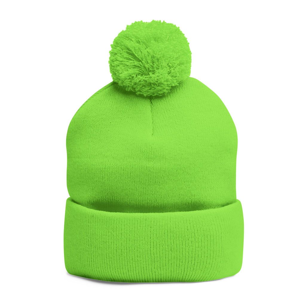 Embroidered Pom-Pom Knit Cap — Customizable Winter Beanie