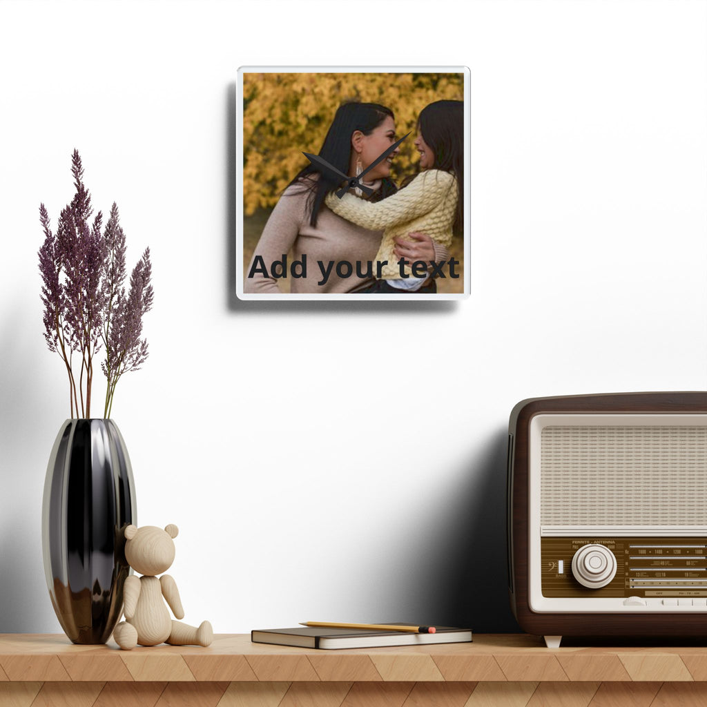 Personalized Photo Acrylic Wall Clock — Custom Family Picture Clock