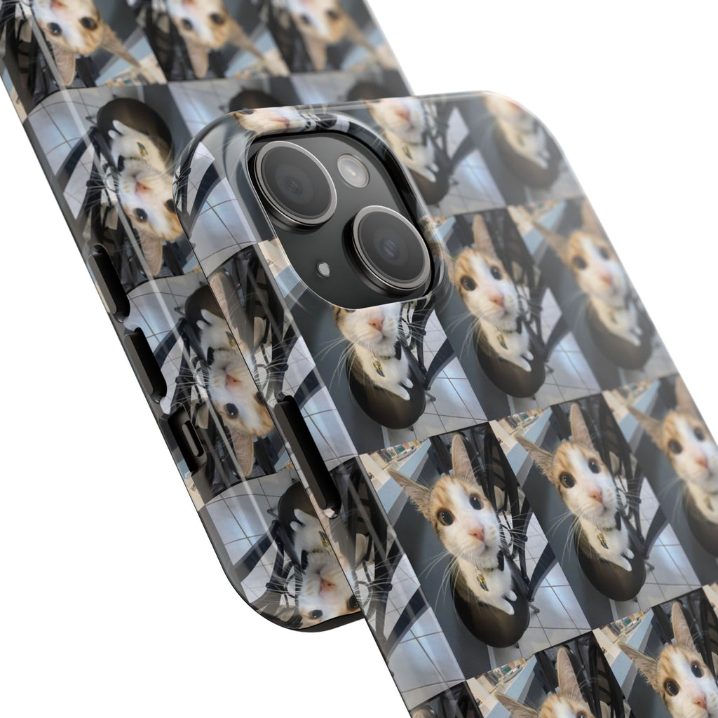 Custom Photo Cat Tough Phone Case — Personalized Grid Collage Protection