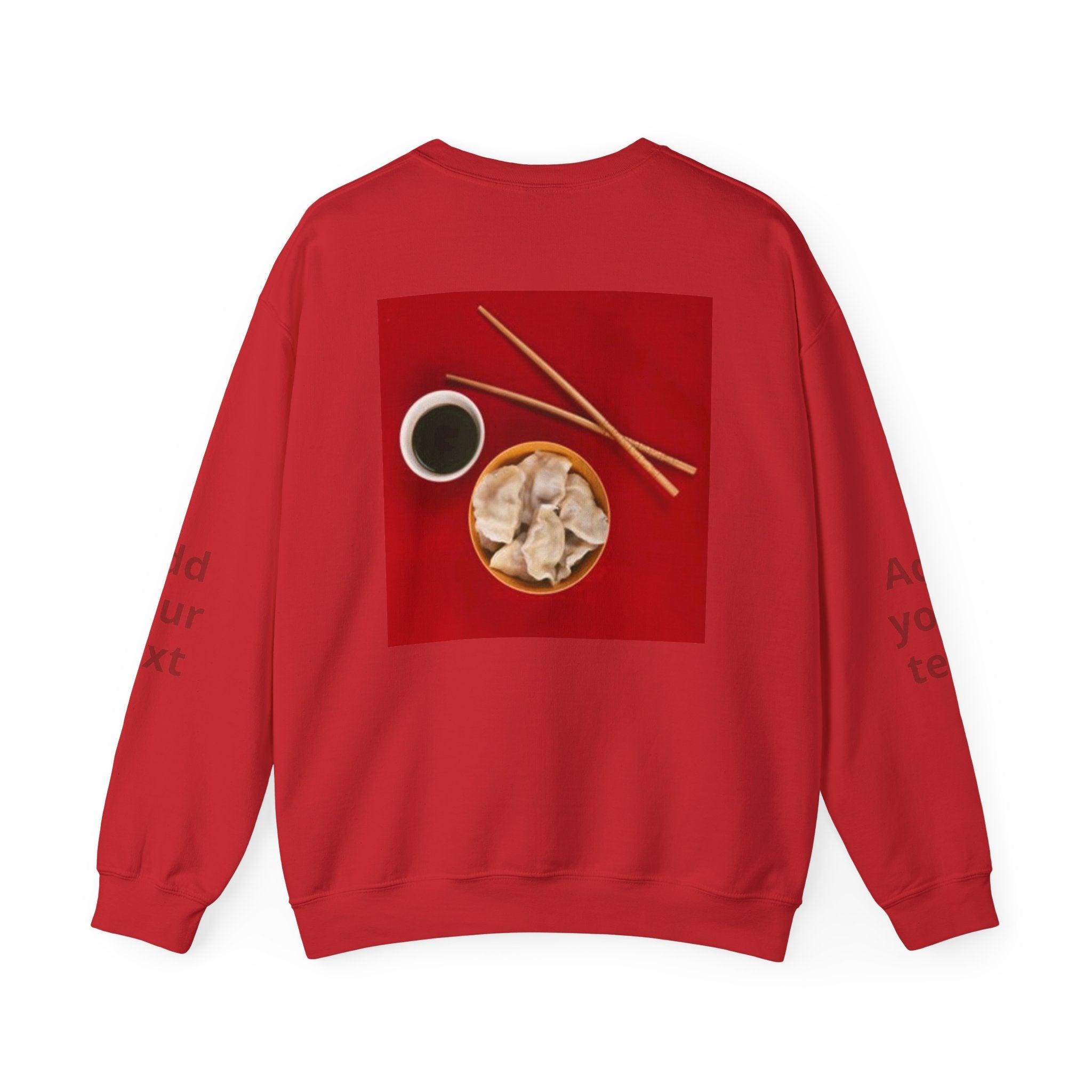 Dumpling & Soy Sauce Crewneck Sweatshirt — Customizable Asian Food Graphic