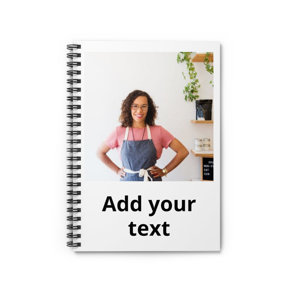 Custom Photo Spiral Notebook — Personalized Ruled Journal (Add Your Text)