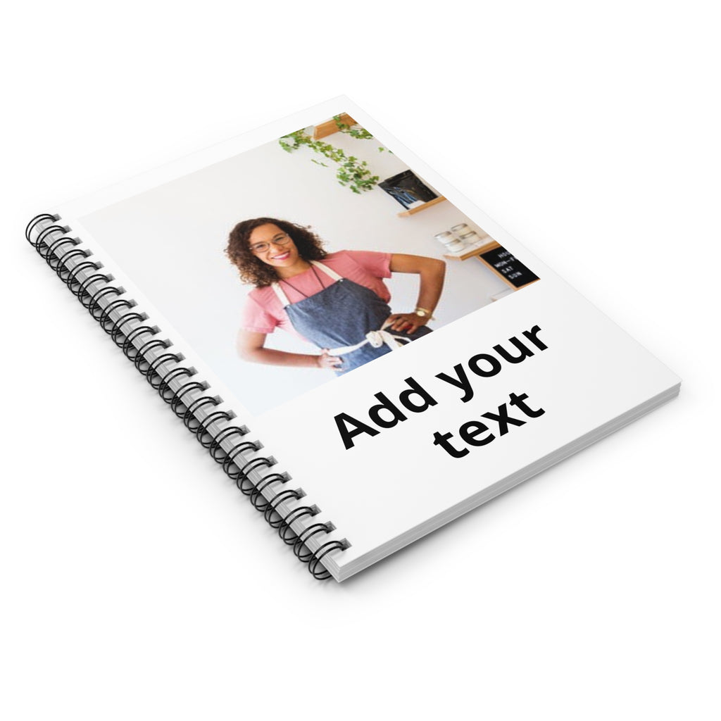 Custom Photo Spiral Notebook — Personalized Ruled Journal (Add Your Text)