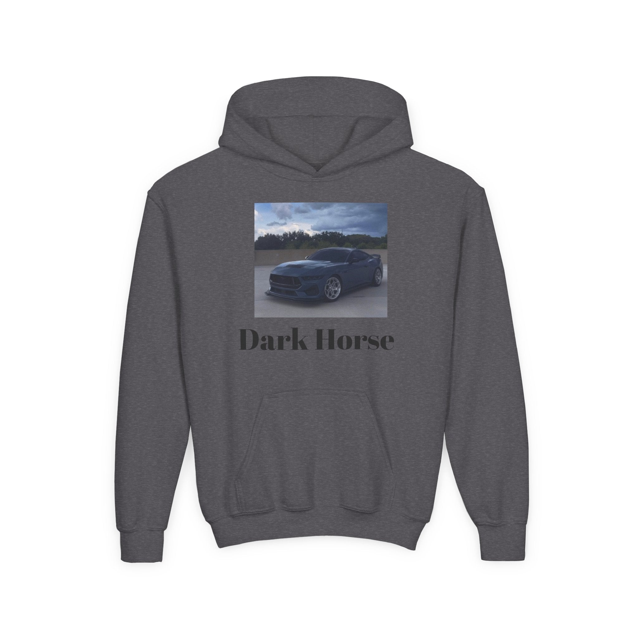 Youth Car Hoodie - "Dark Horse" Muscle Car Graphic Sweatshirt