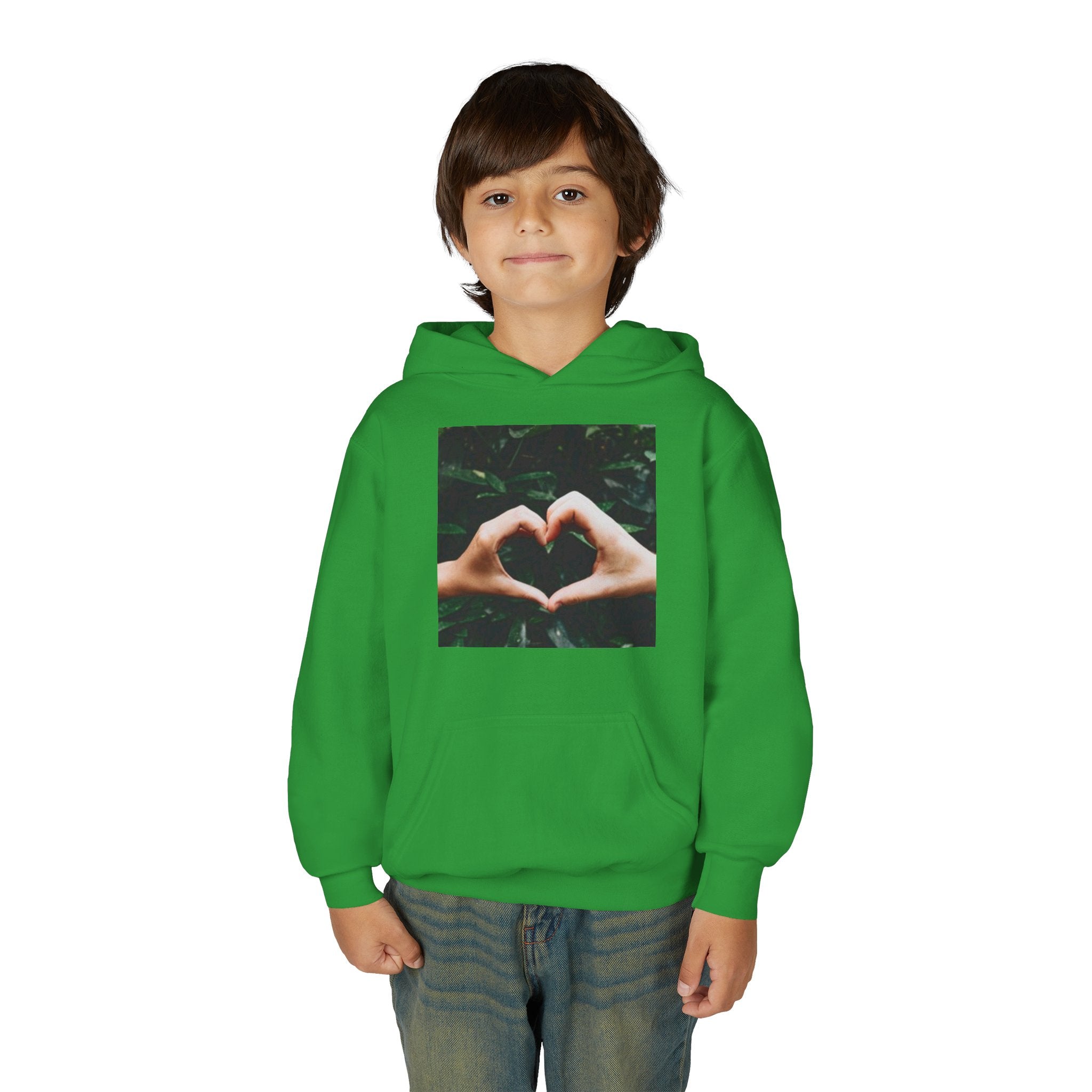 Youth Hoodie — Heart Hands Photo Graphic Hooded Sweatshirt