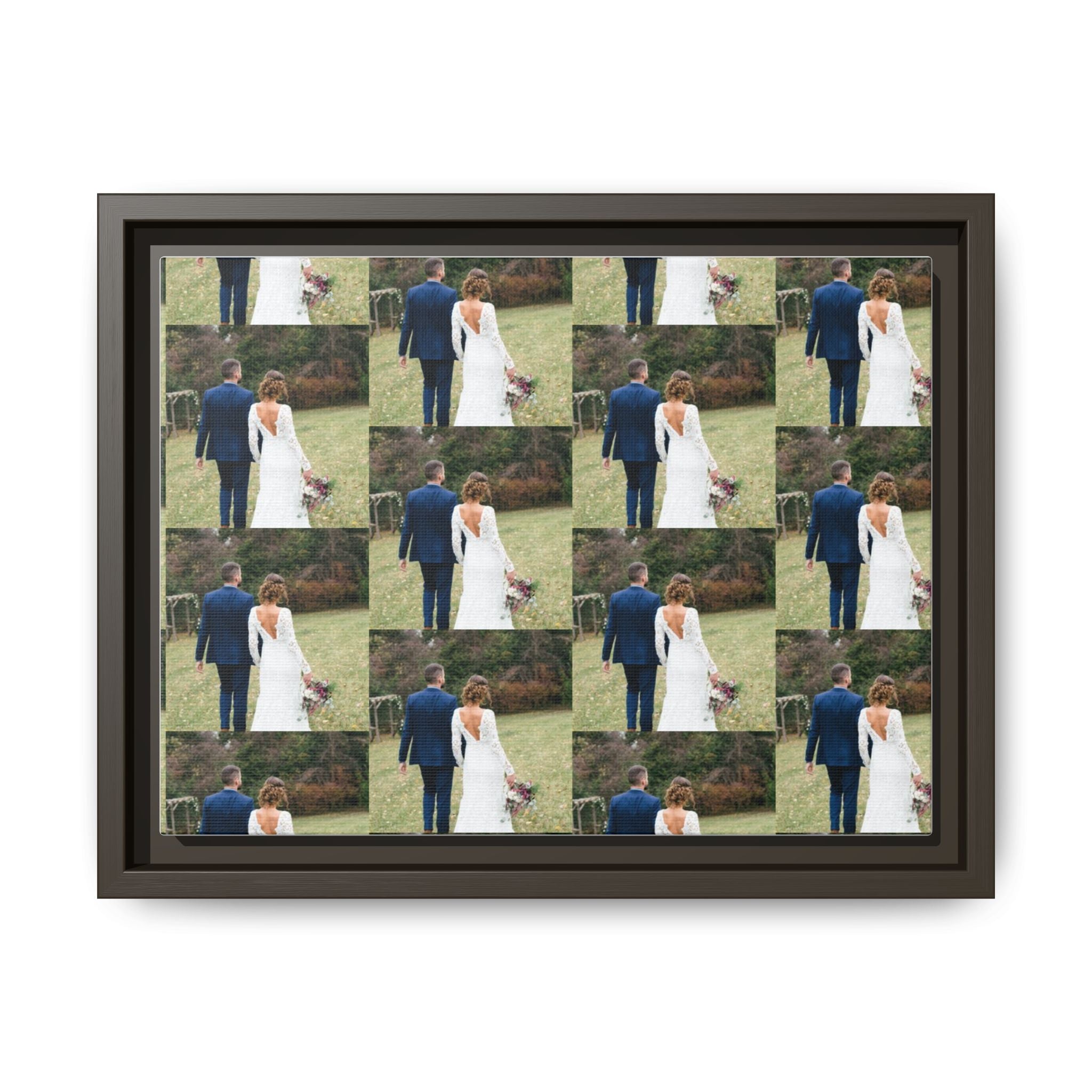 Framed Matte Canvas Photo Collage — Custom Wedding Portrait Print