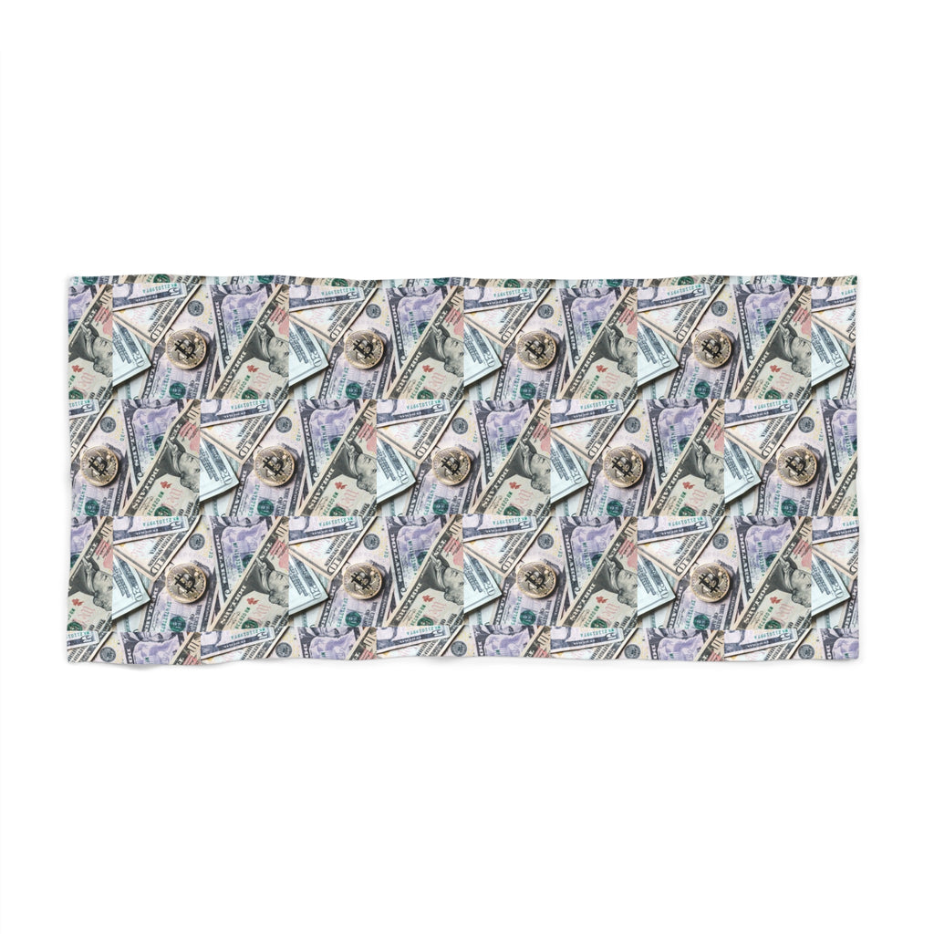 Tropical Shells Beach Towel — Seashell Collage Summer Towel