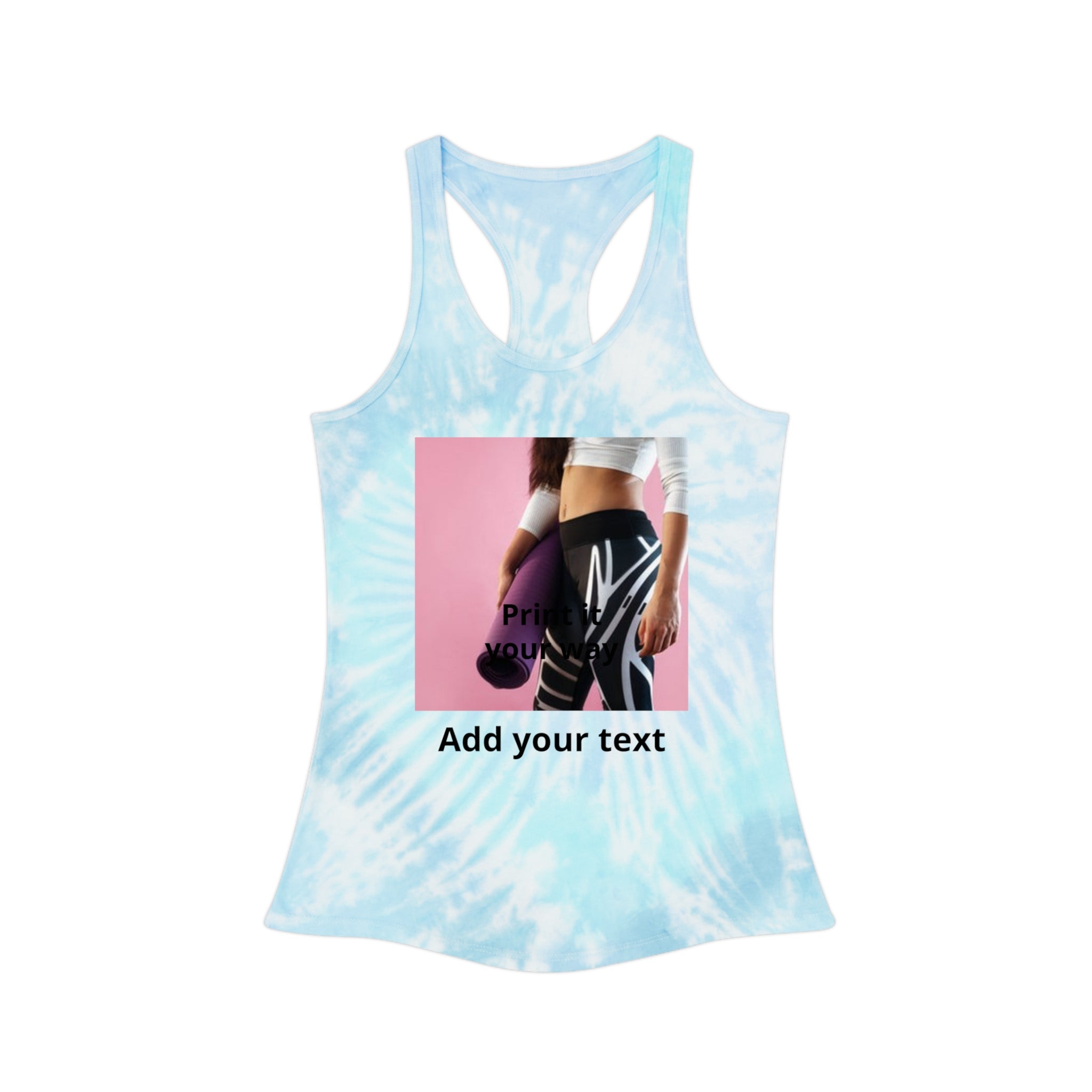 Tie Dye Racerback Tank Top — Custom Photo & Text Athletic Tank