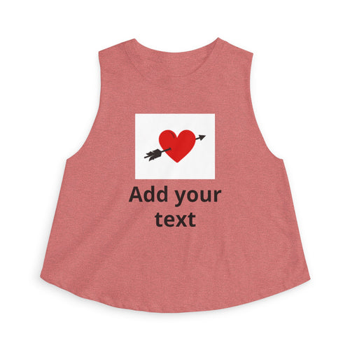 Custom Heart Arrow Crop Top — Add Your Text Personalizable Women's Tank — Valentine's Day & Fundraiser Event Gift for Her
