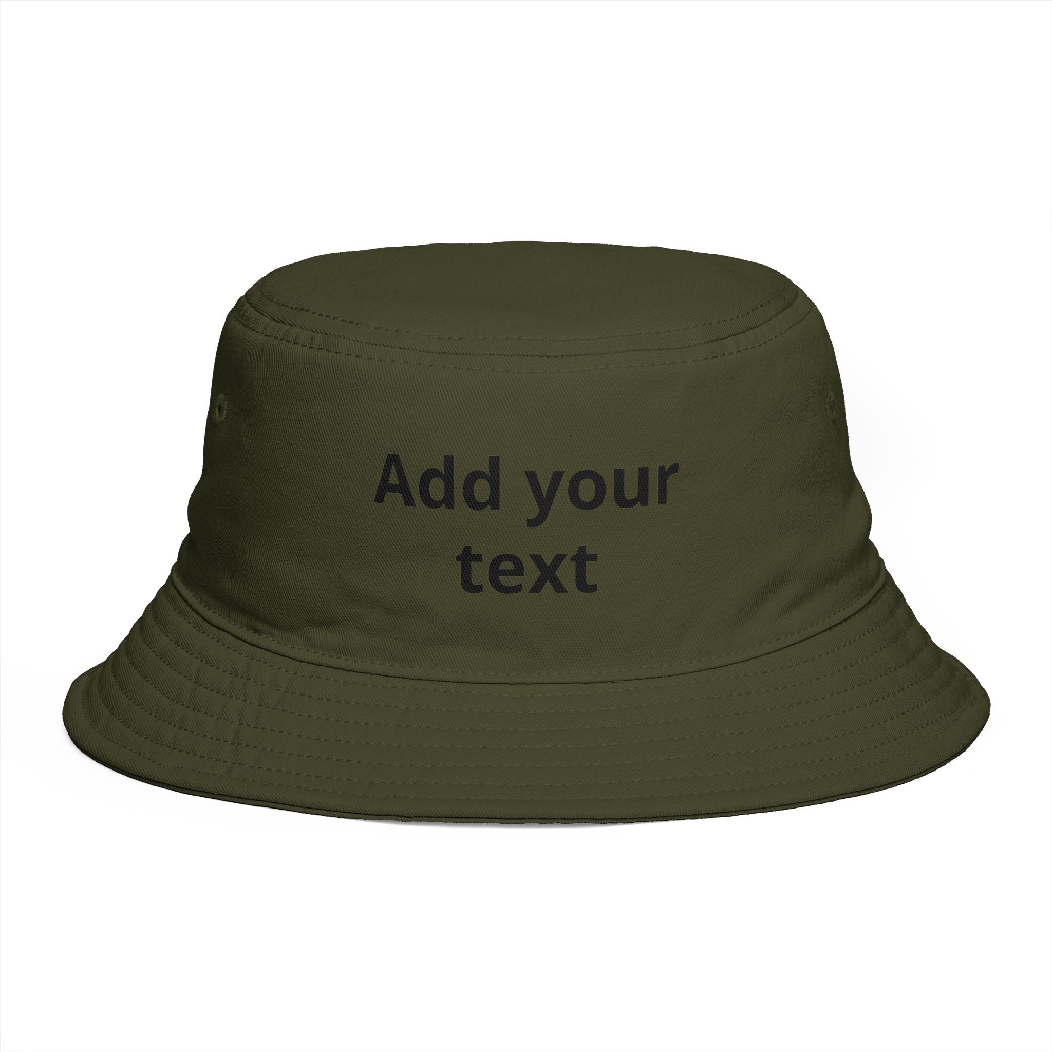 Custom Text Bucket Hat — Personalized Brown Sun Hat