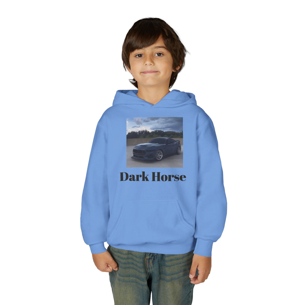 Youth Car Hoodie - "Dark Horse" Muscle Car Graphic Sweatshirt