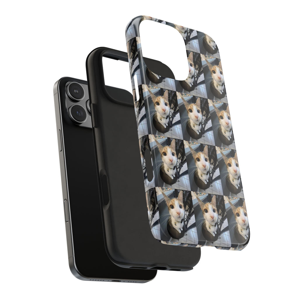 Custom Photo Cat Tough Phone Case — Personalized Grid Collage Protection